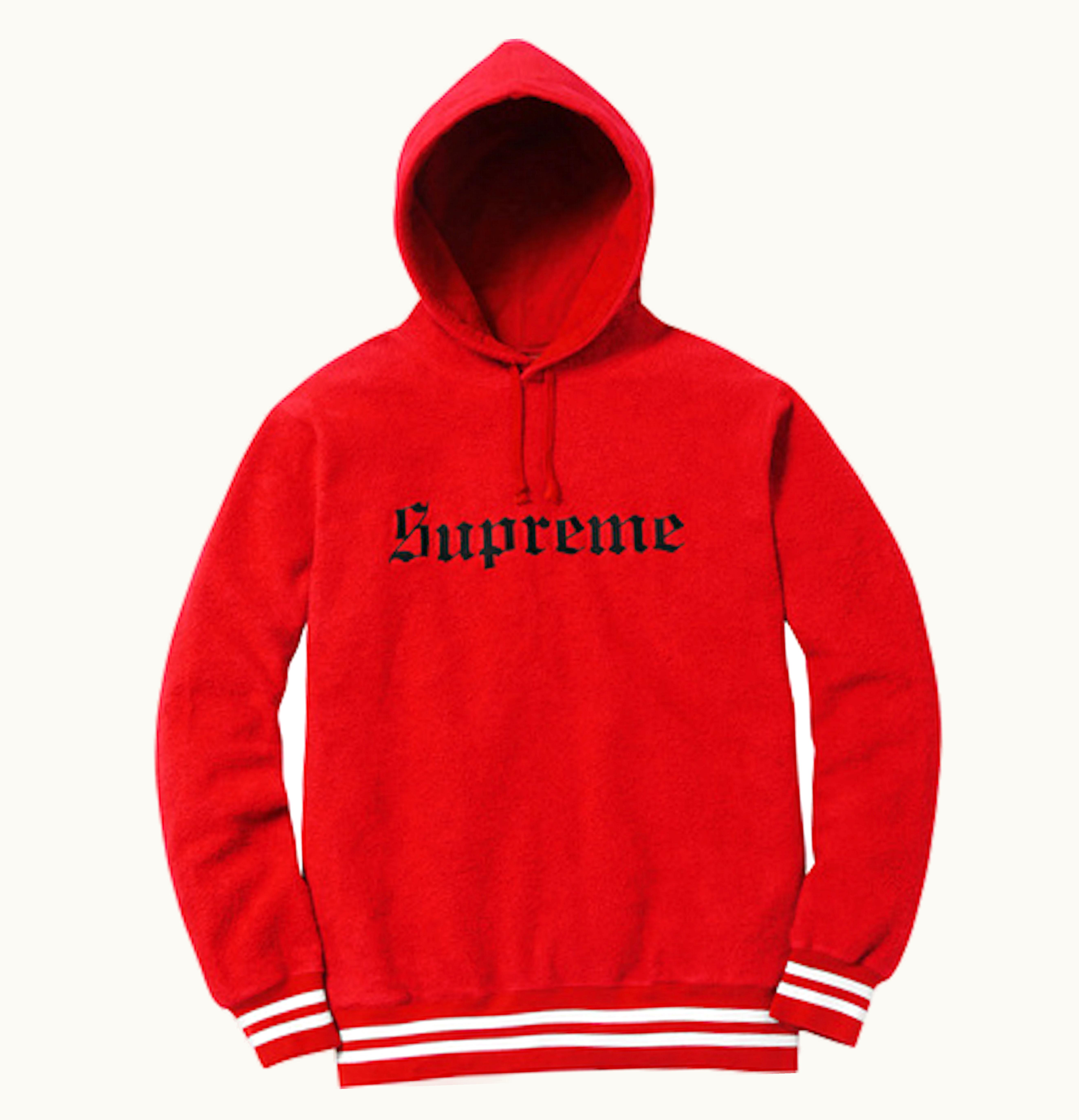 Supreme Supreme Reverse Fleece Hooded Sweatshirt Red