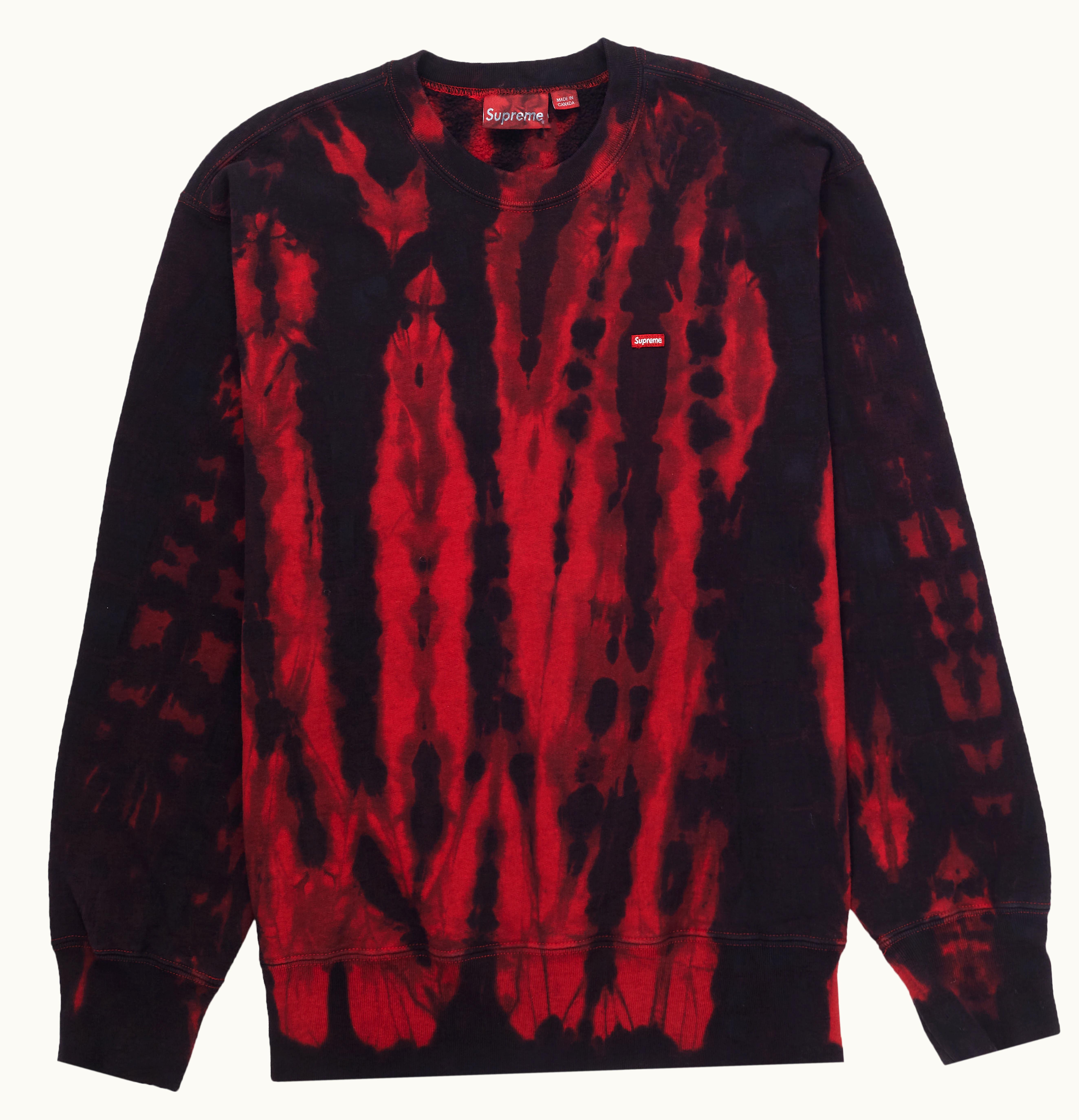 Supreme Supreme Small Box Crewneck Red Tie Dye FW21