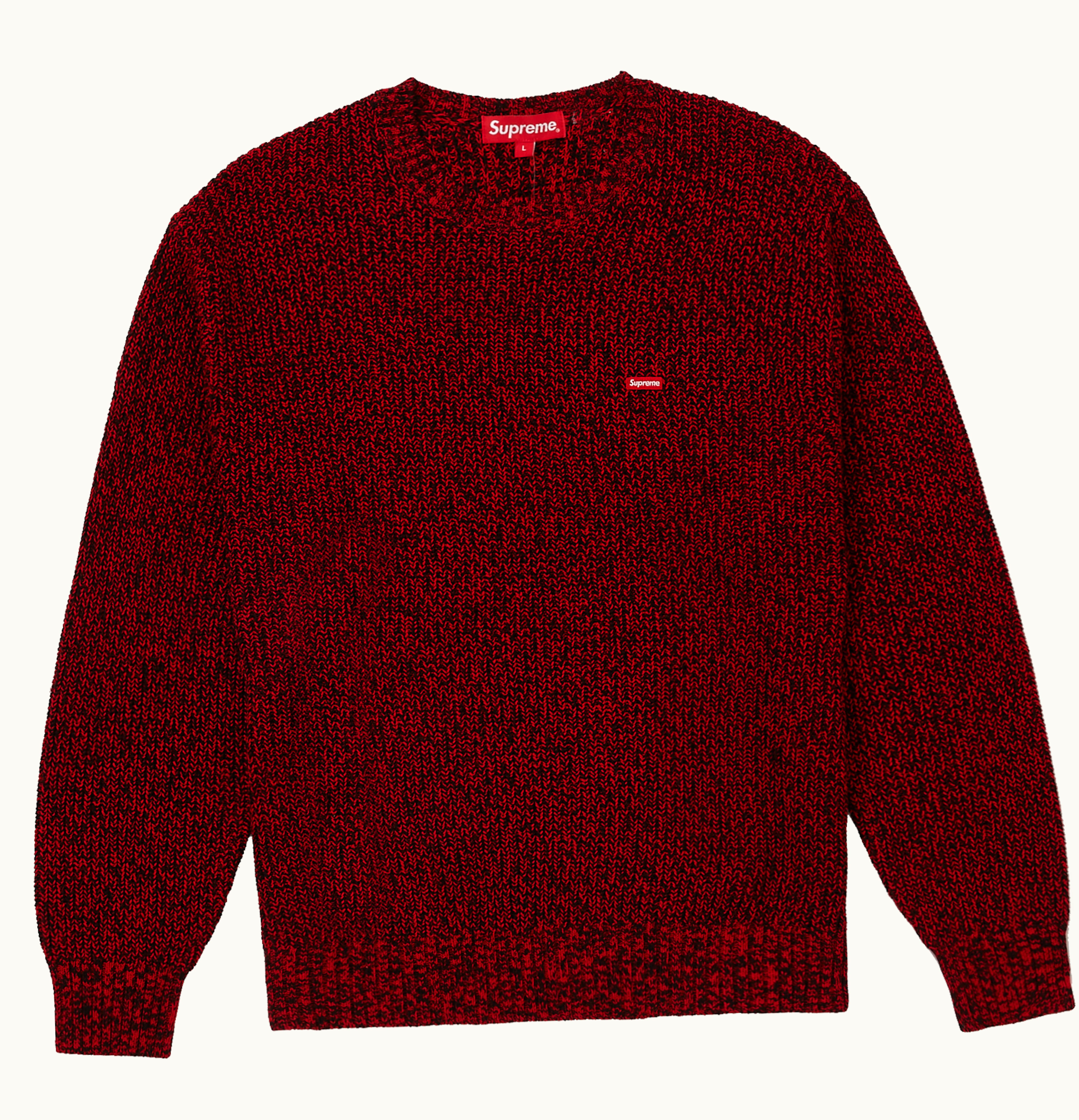 Supreme Supreme Melange Rib Knit Sweater Red