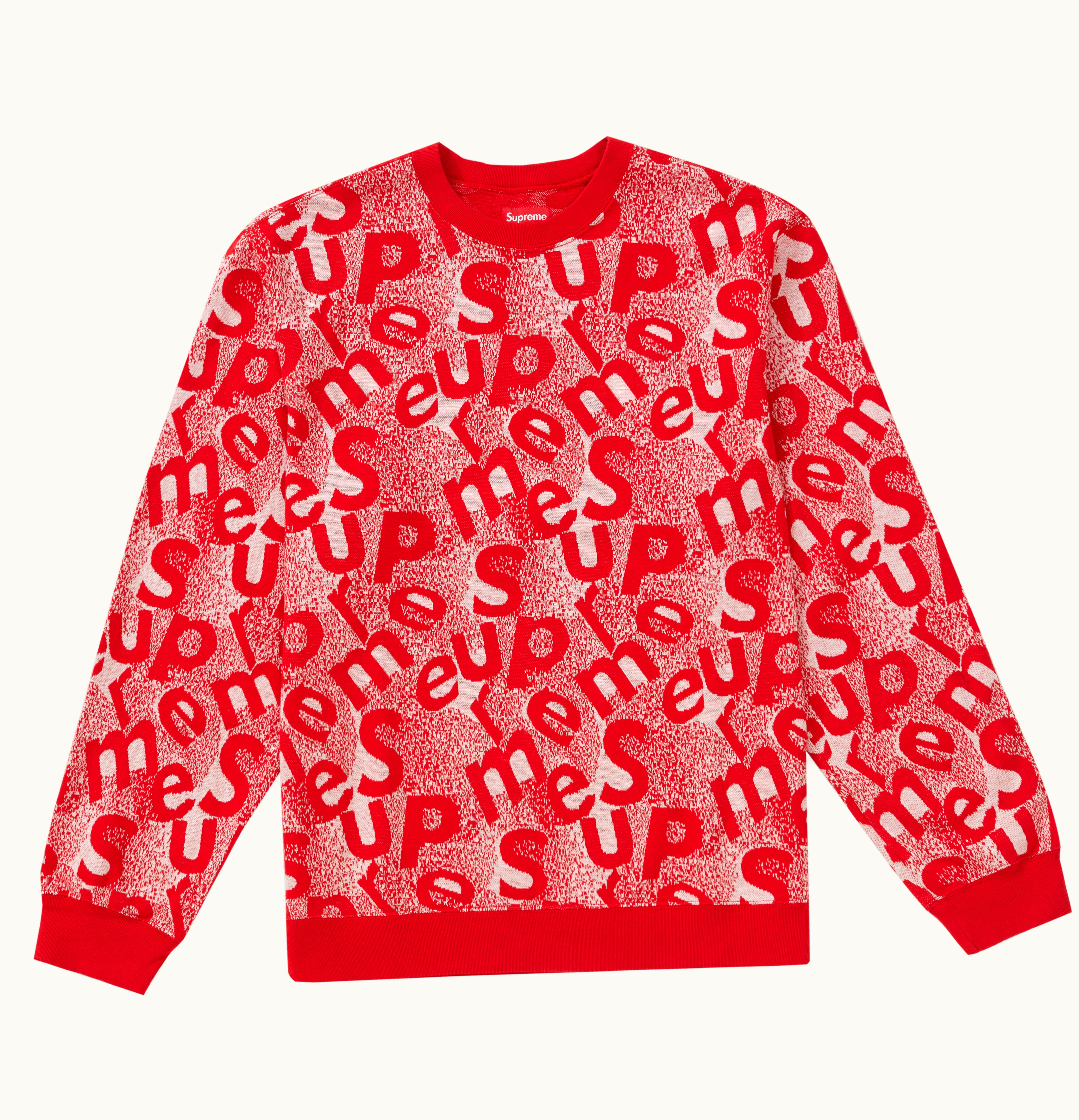 Supreme Supreme Scatter Text Crewneck Red