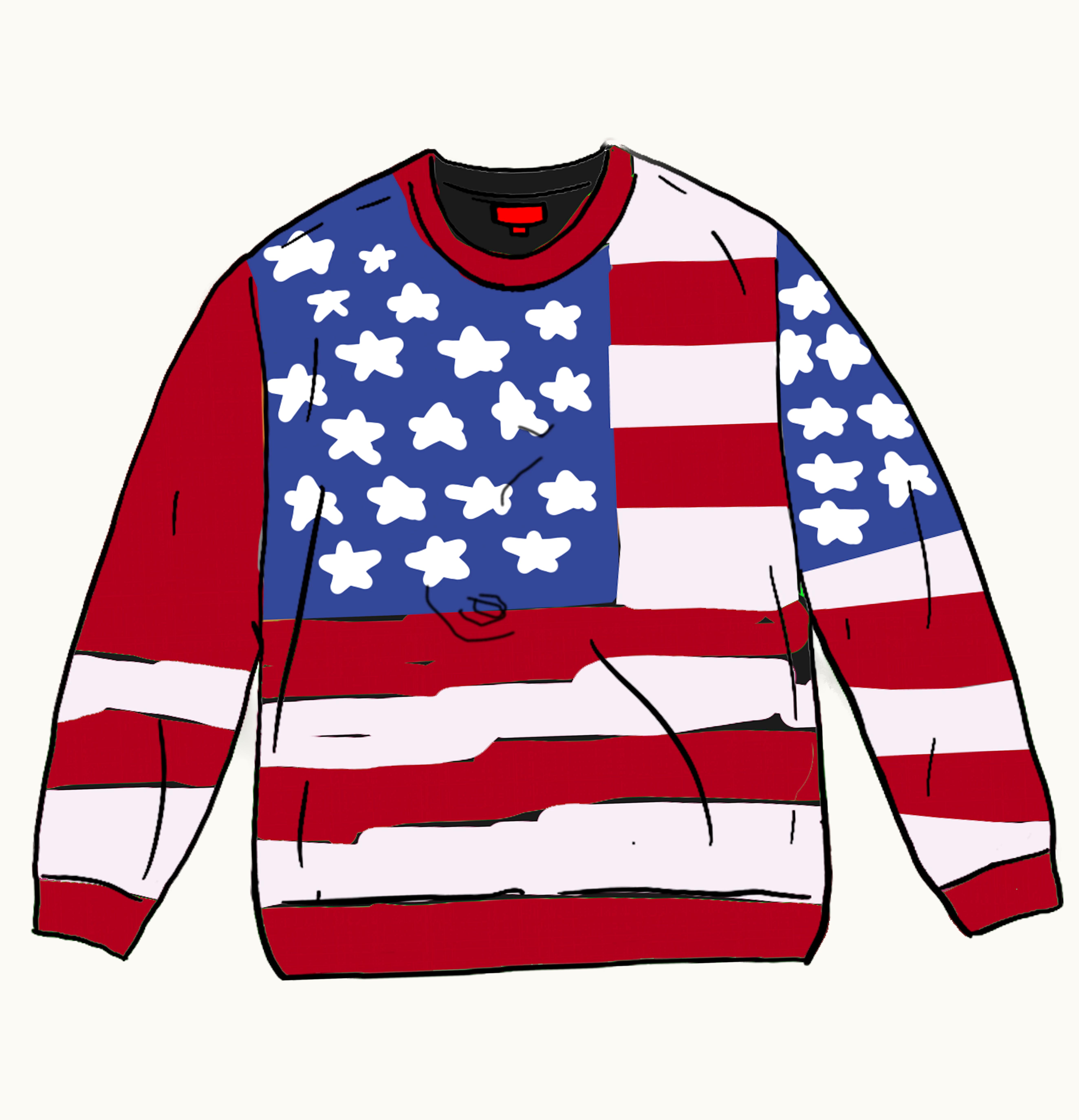 Supreme Supreme Digital Flag Sweater Red