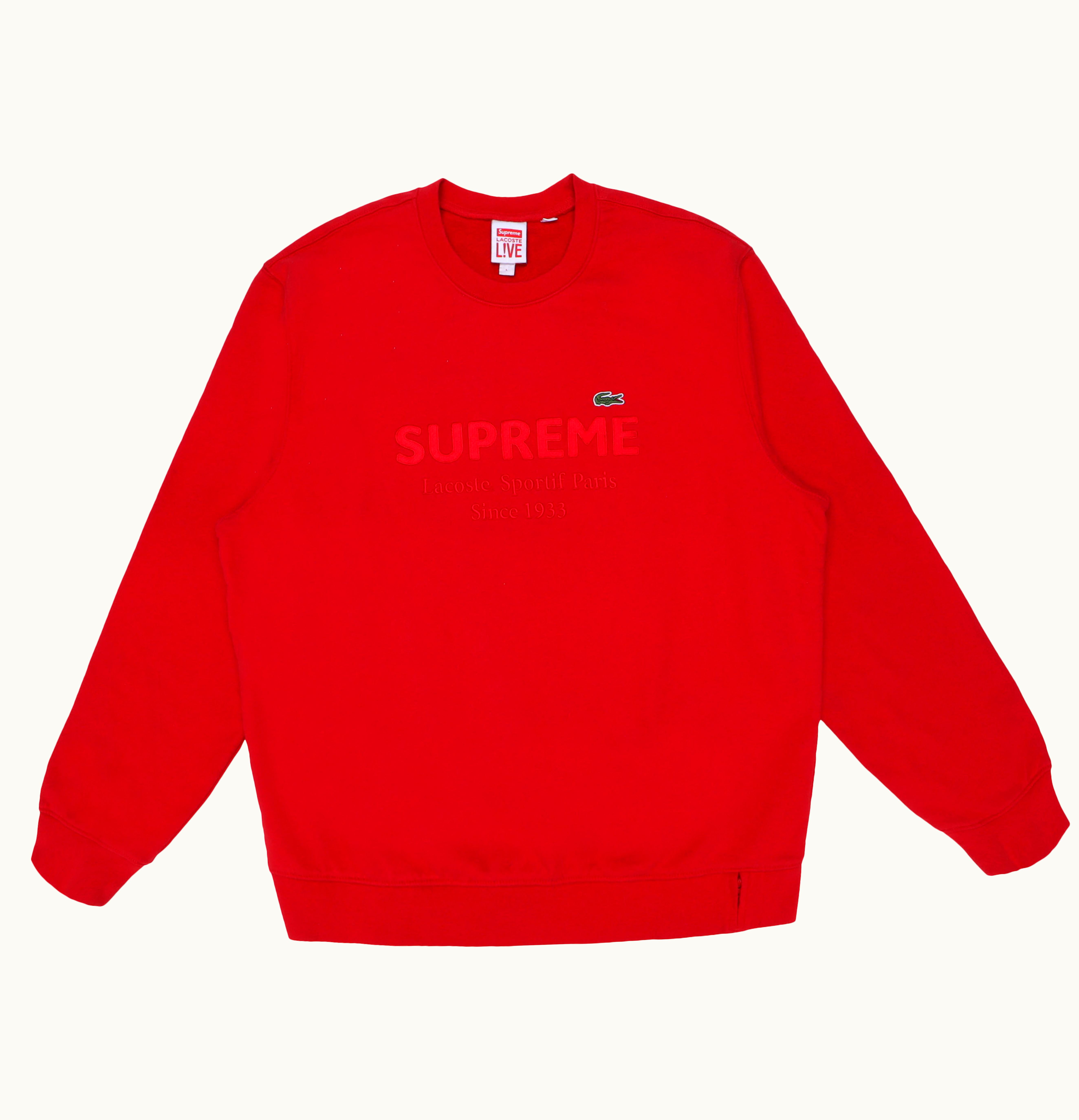 Supreme Supreme LACOSTE Crewneck Red