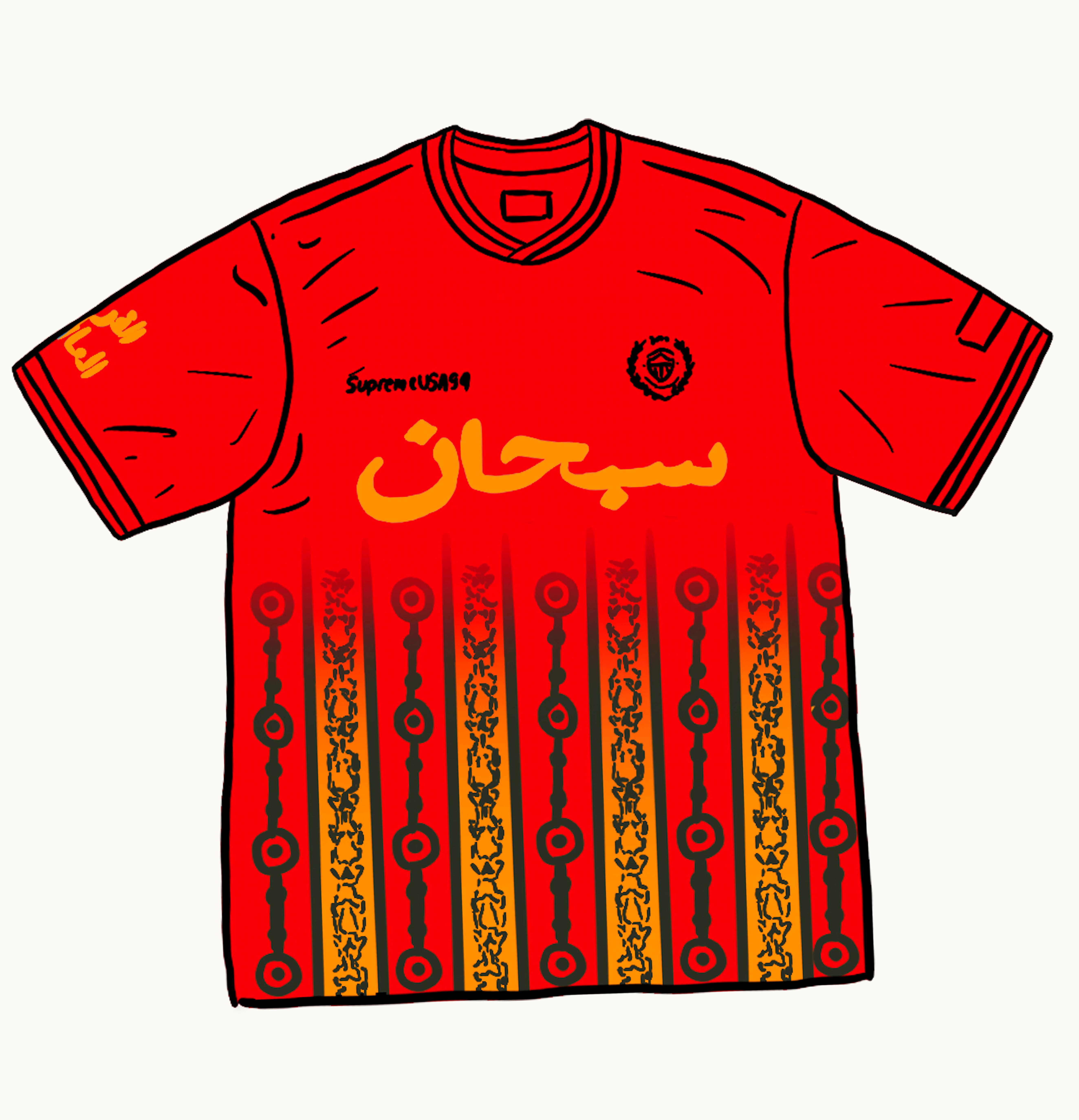 Supreme Supreme Arabic Logo Soccer Jersey Red