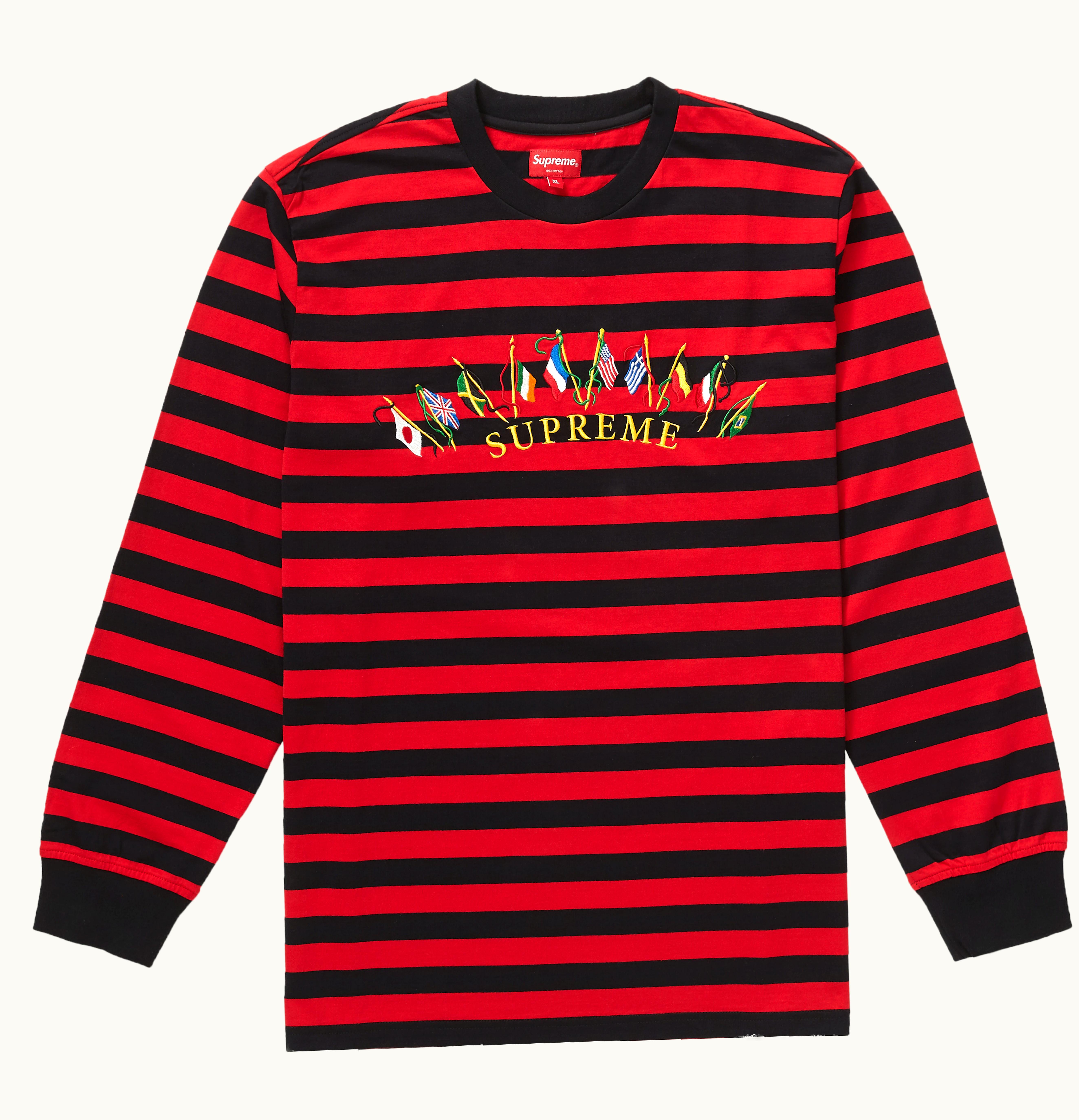 Supreme Supreme Flags L S Top Red Stripe