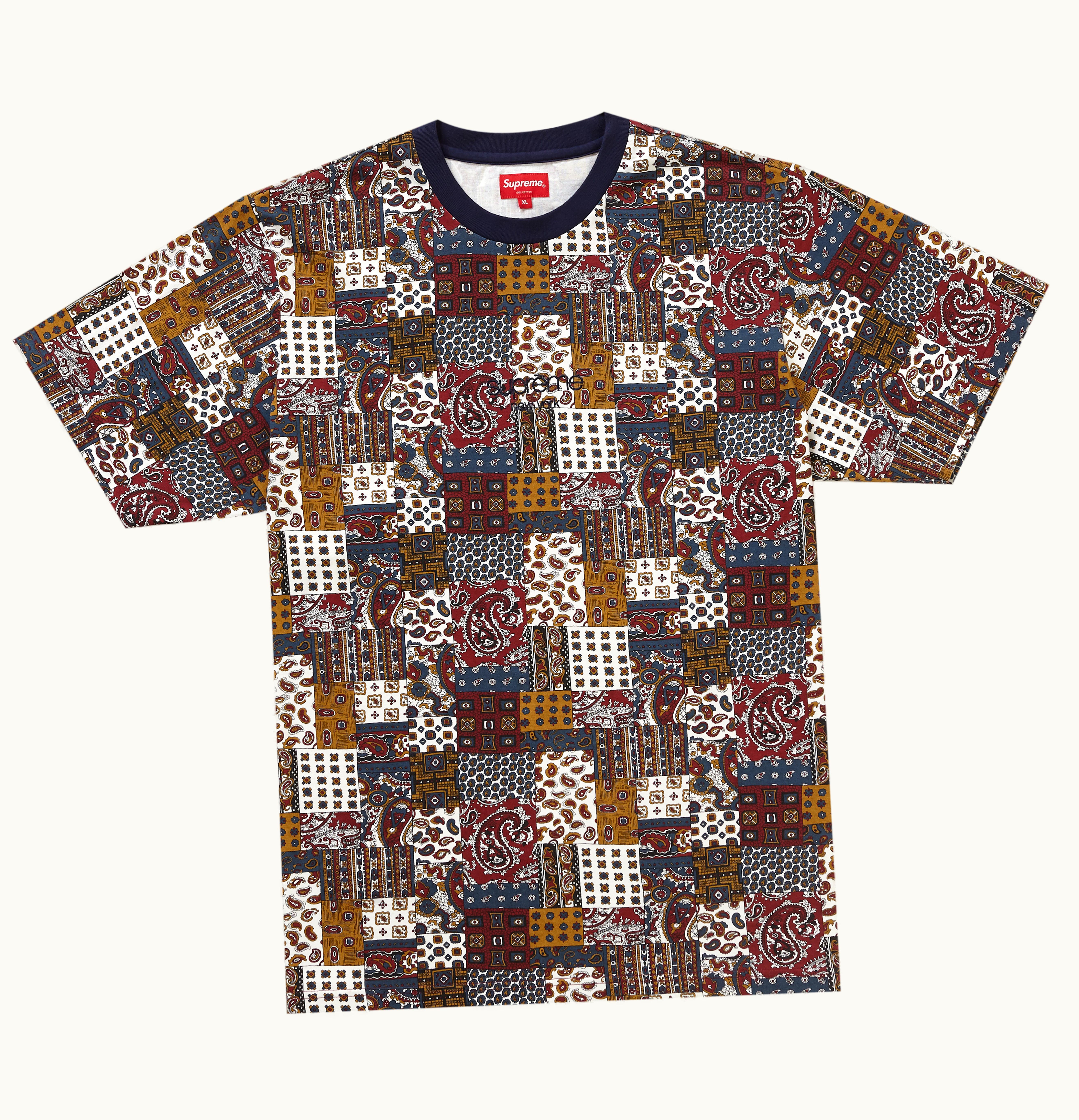 Supreme Supreme Patchwork Paisley S S Top Dark Red