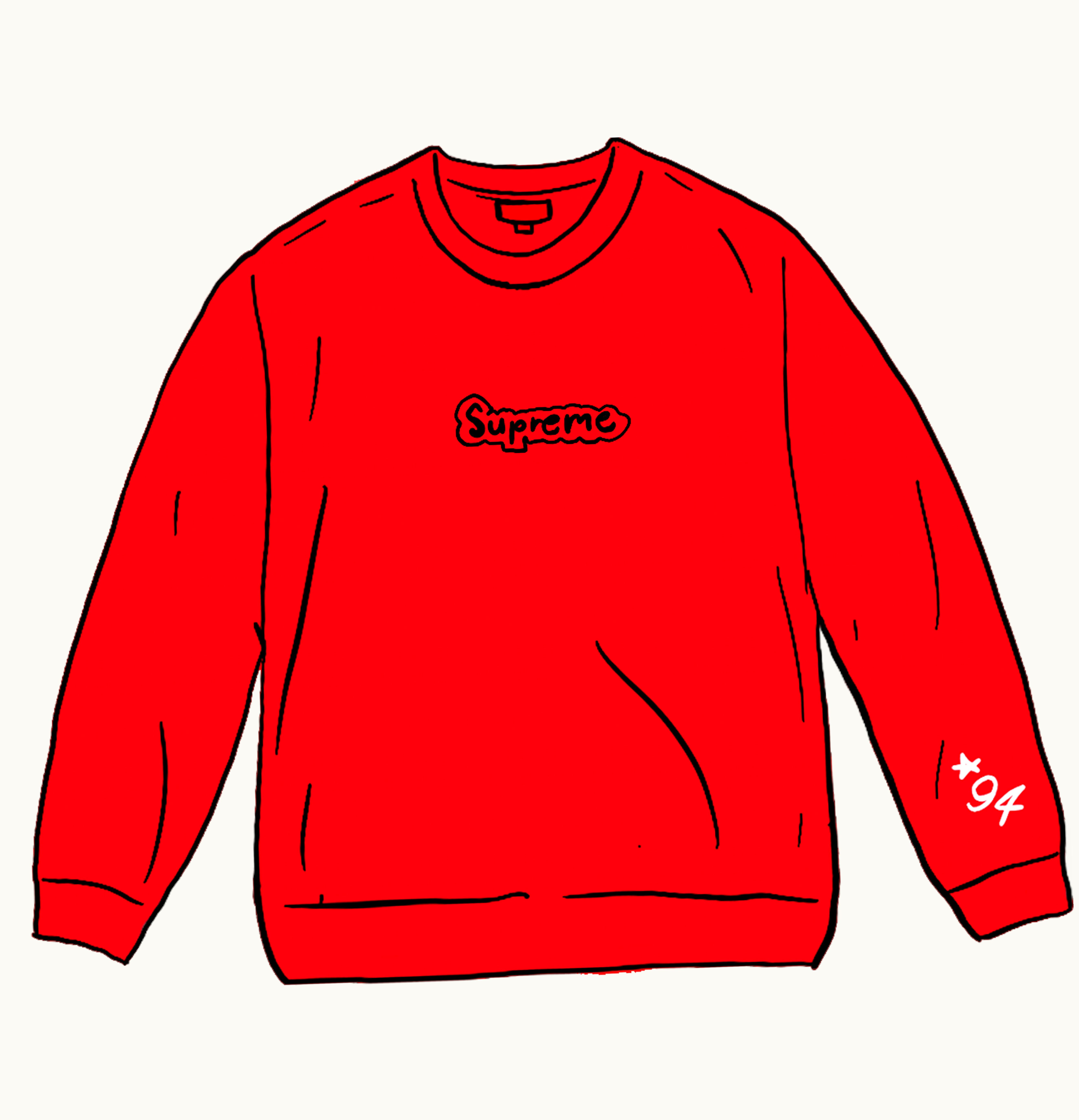 Supreme Supreme Gonz Logo Crewneck Burnt Red