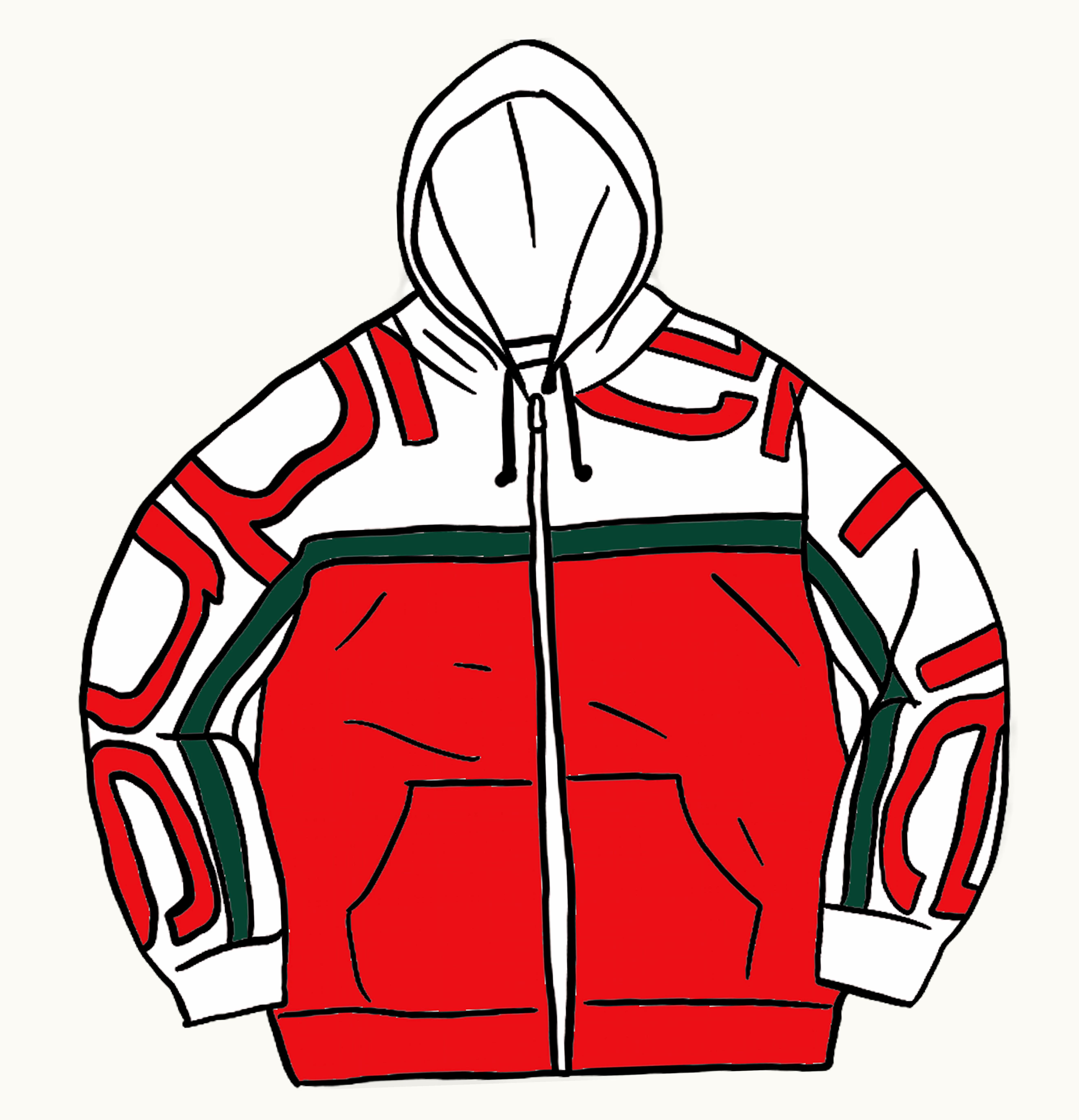 Supreme Supreme Big Logo Paneled Zip Up Red