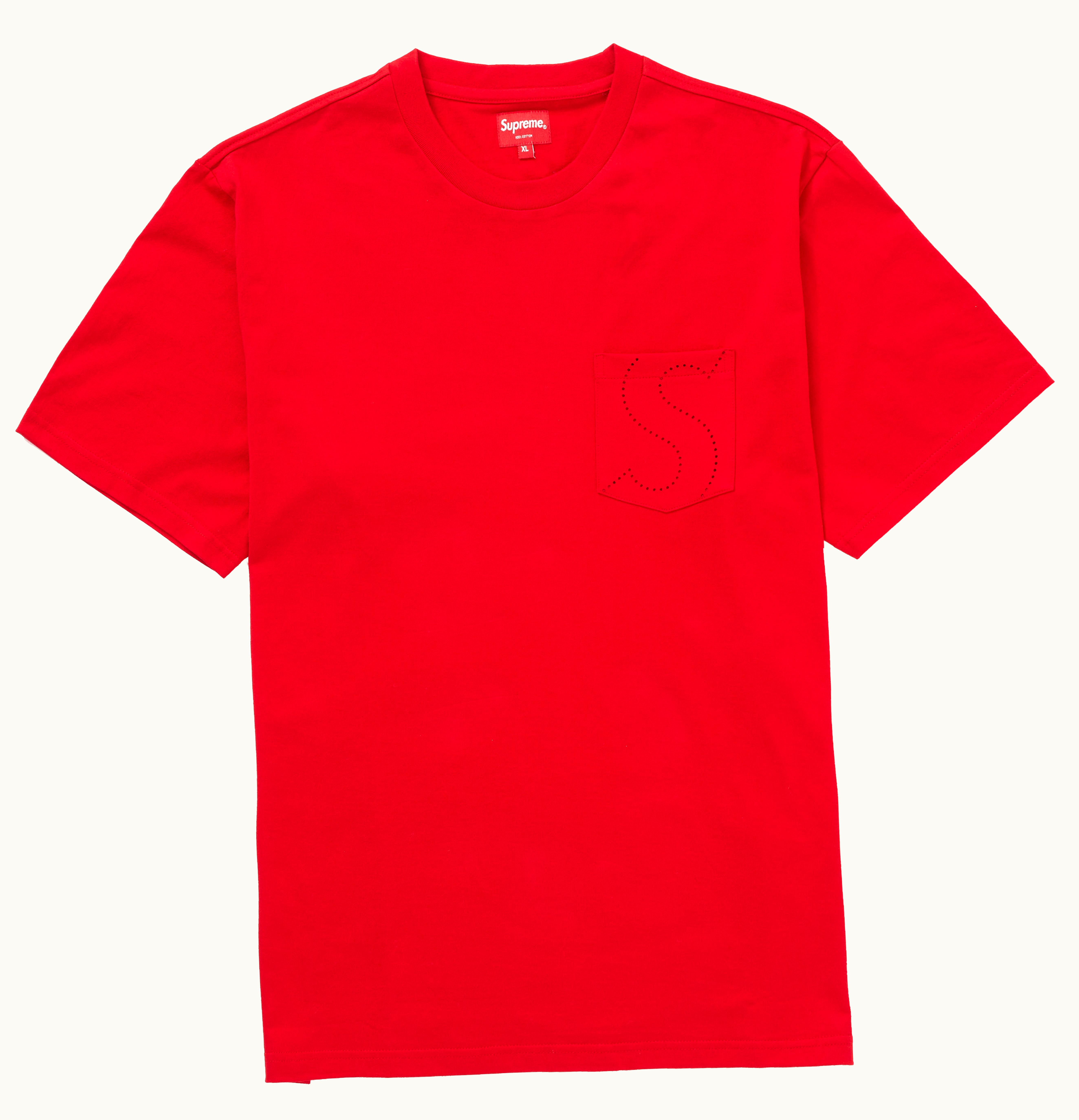 Supreme Supreme Laser Cut S Logo Pocket Tee Red