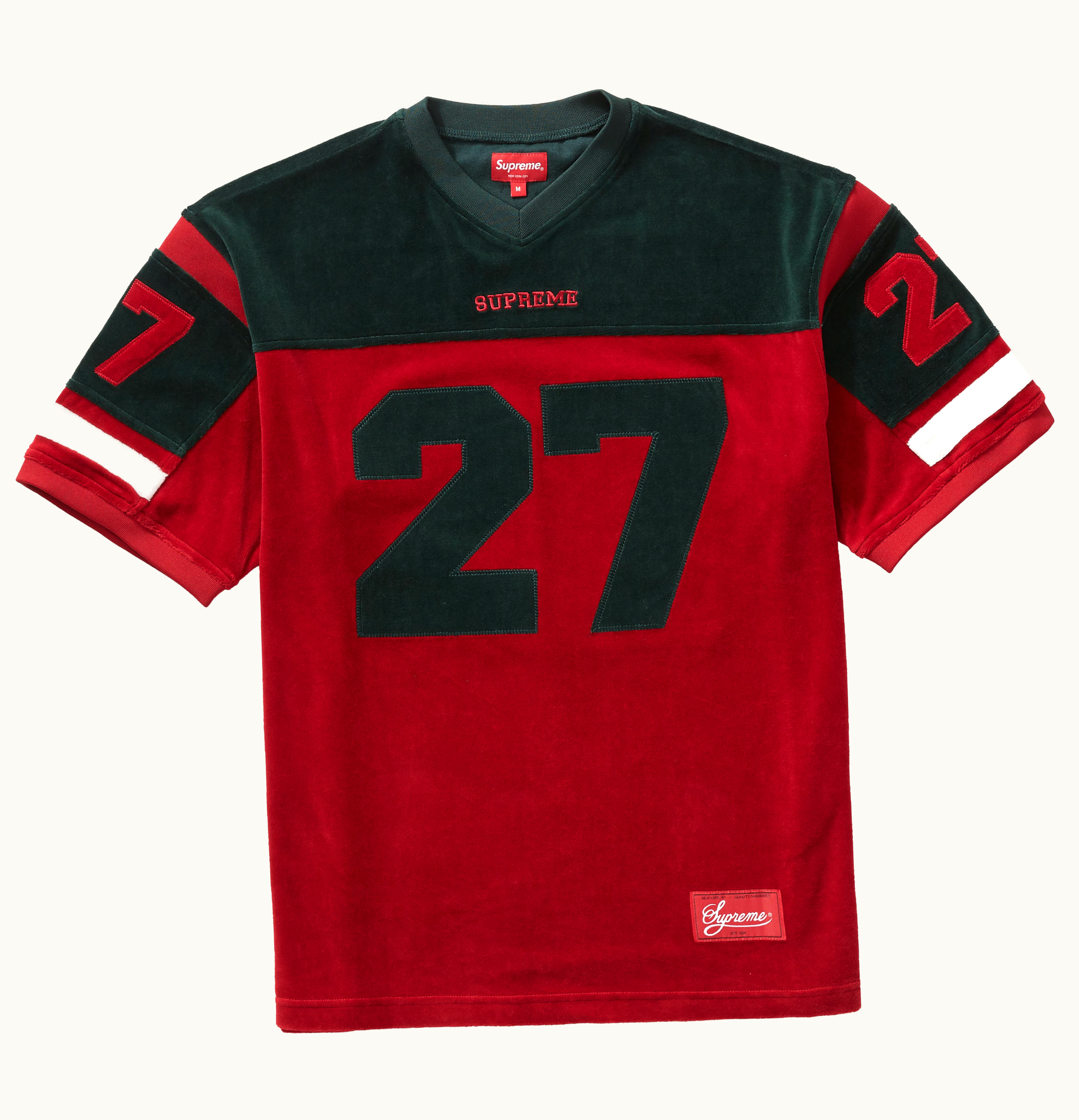 Supreme Supreme Velour Football Jersey Red
