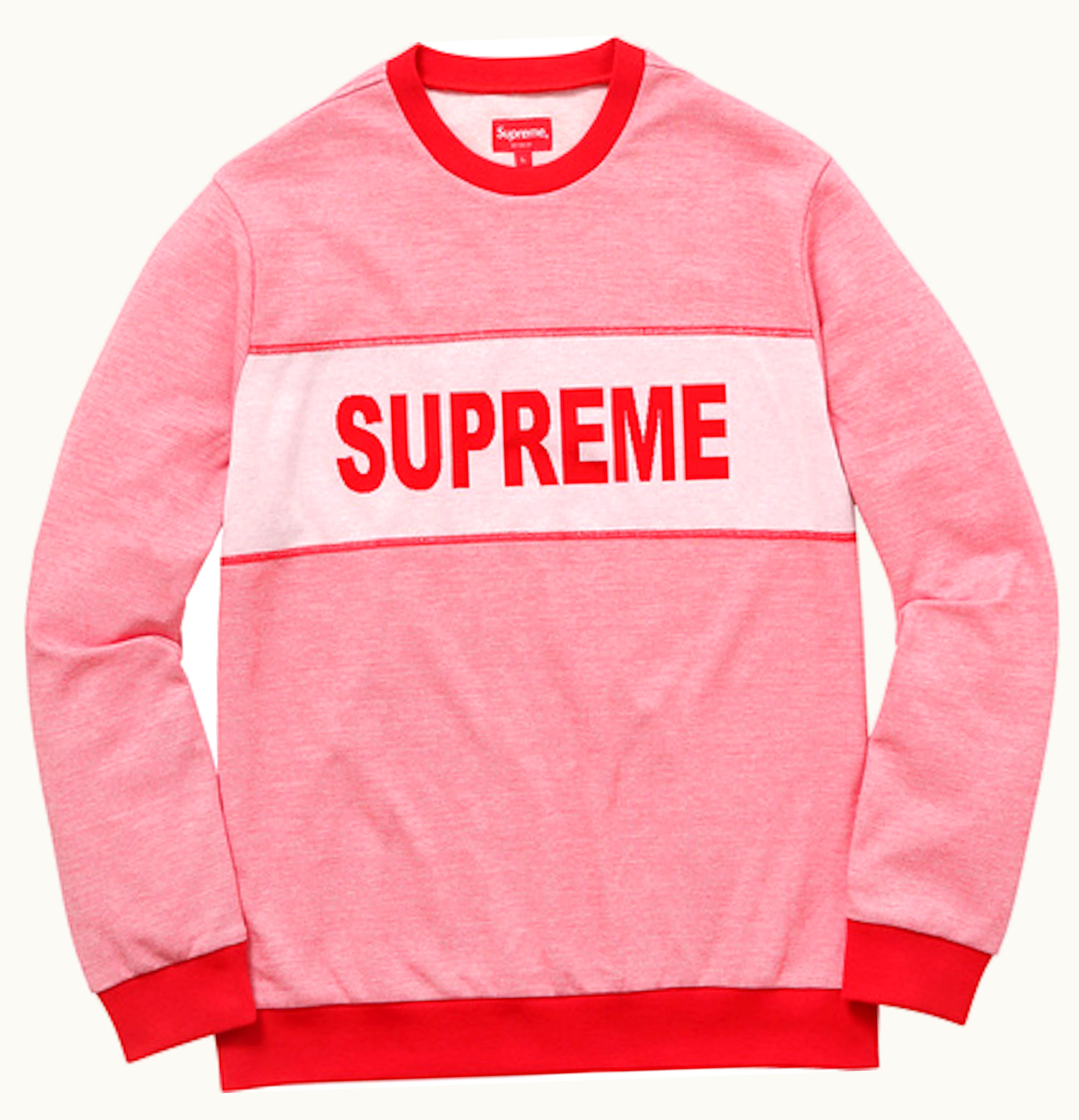 Supreme Supreme Tonal Stripe Logo Crewneck Red