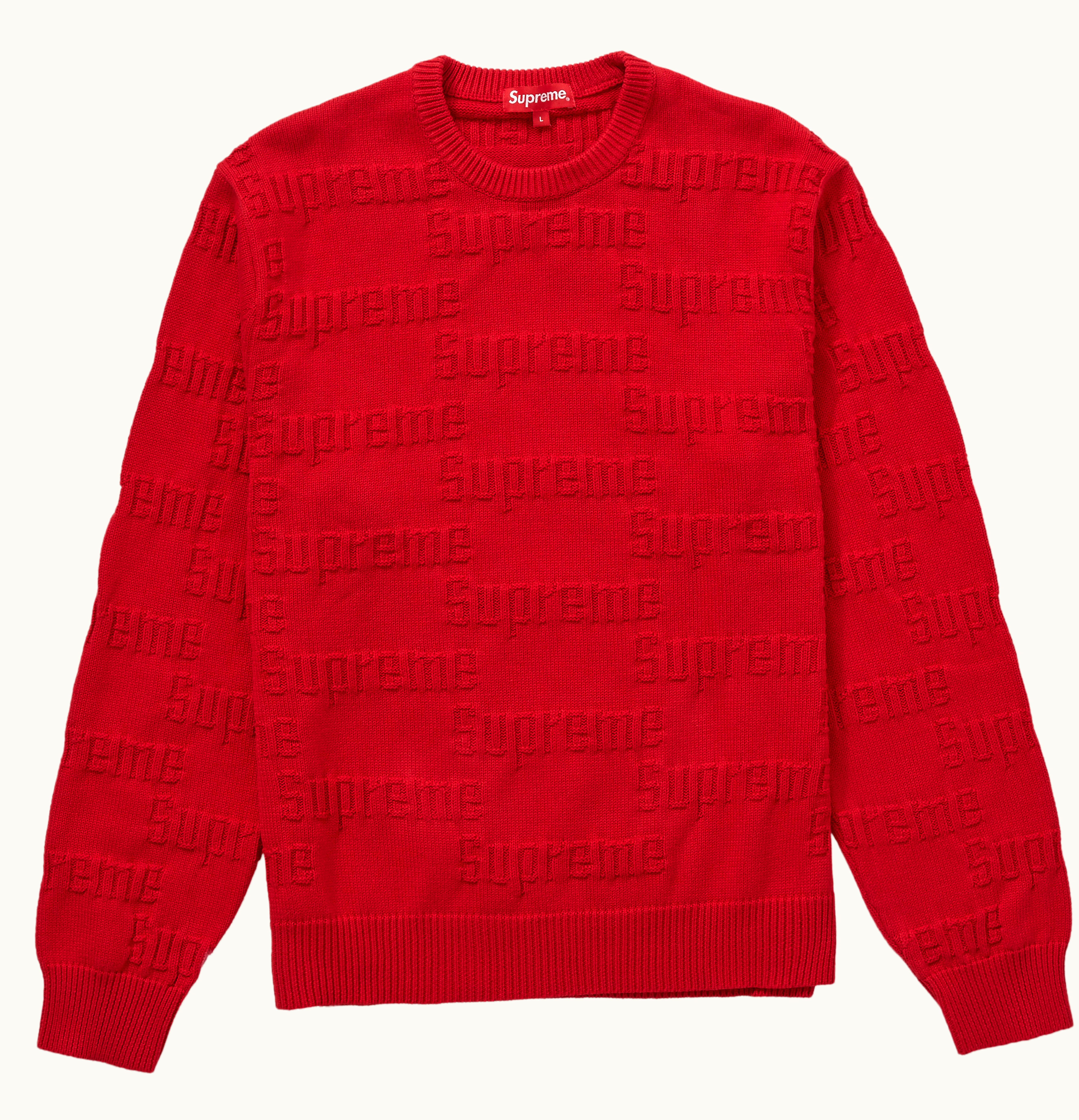 Supreme Supreme Raised Logo Sweater Red