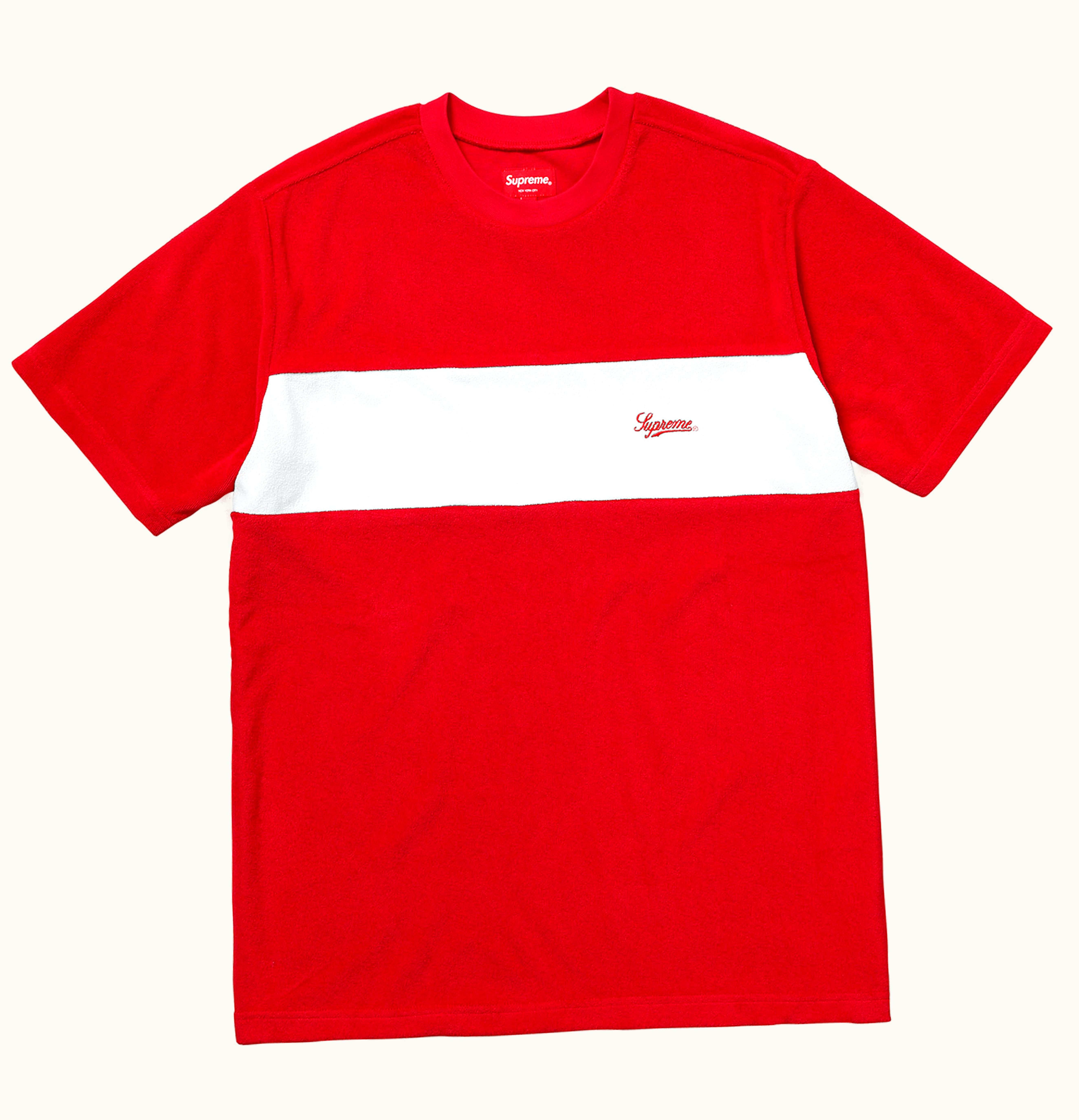 Supreme Supreme Chest Stripe Terry Top Red