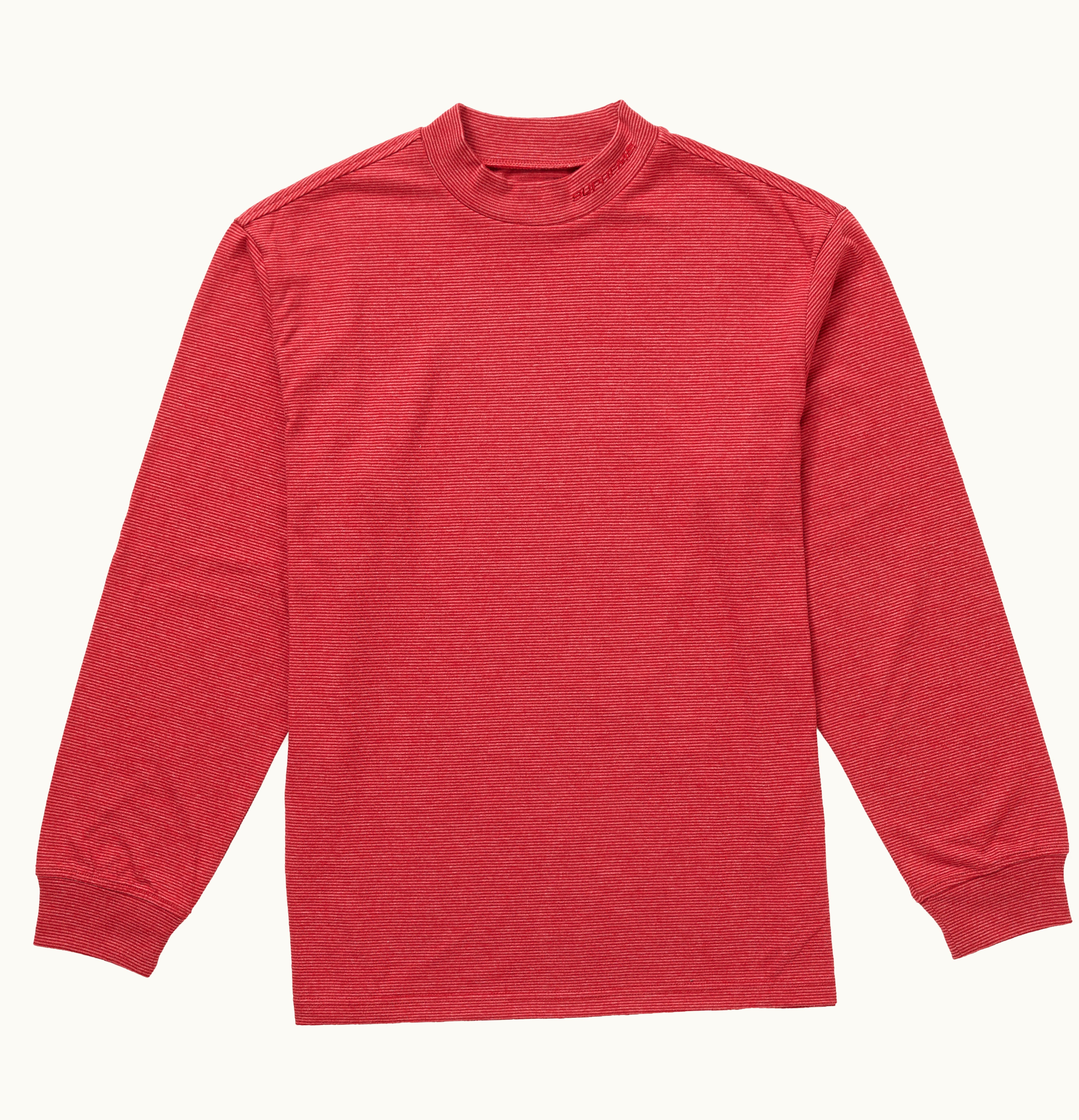 Supreme Supreme Micro Stripe Mock Neck Red