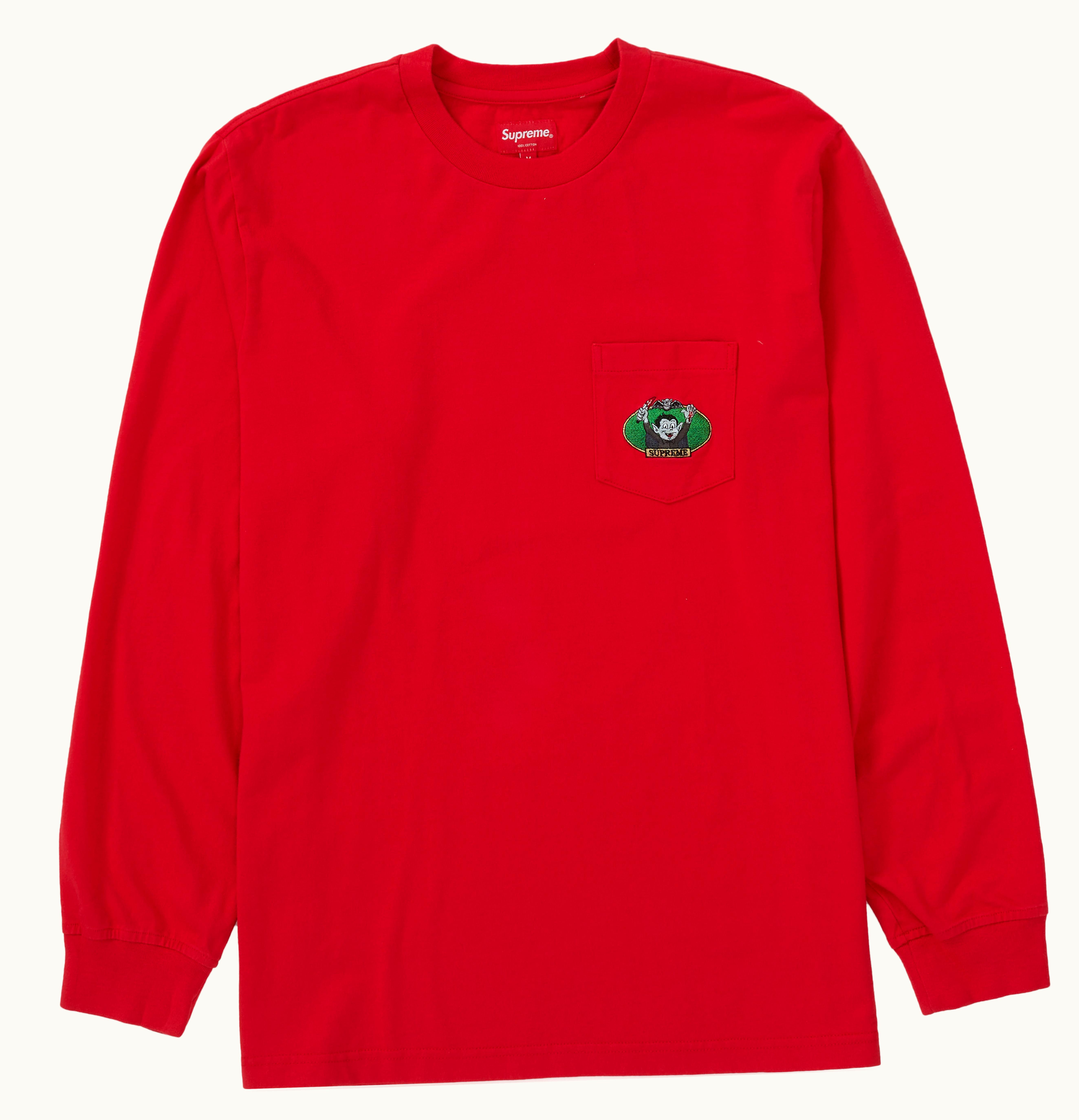 Supreme Supreme Vampire Boy L S Pocket Tee Red