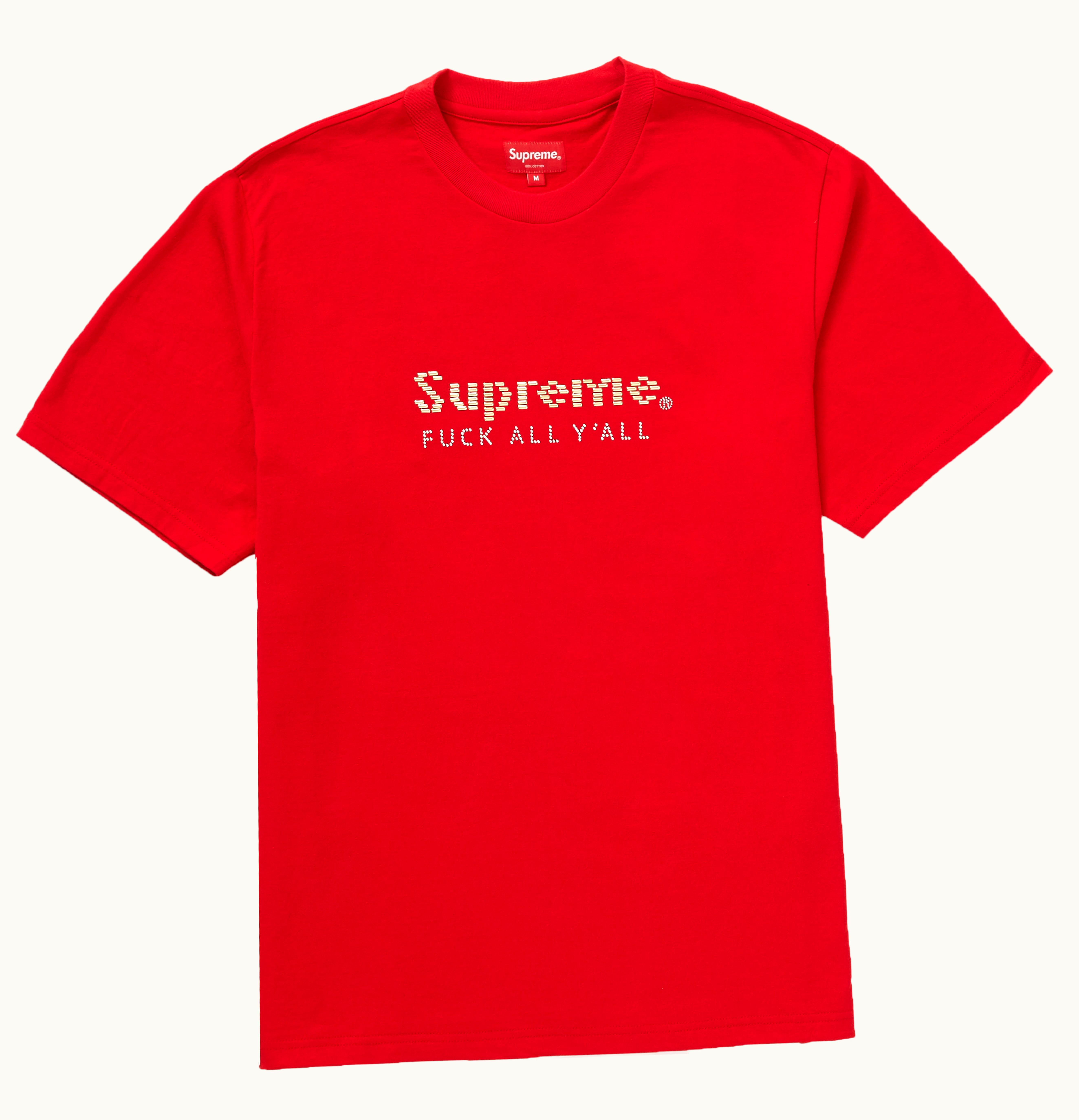 Supreme Supreme Gold Bars Tee Red