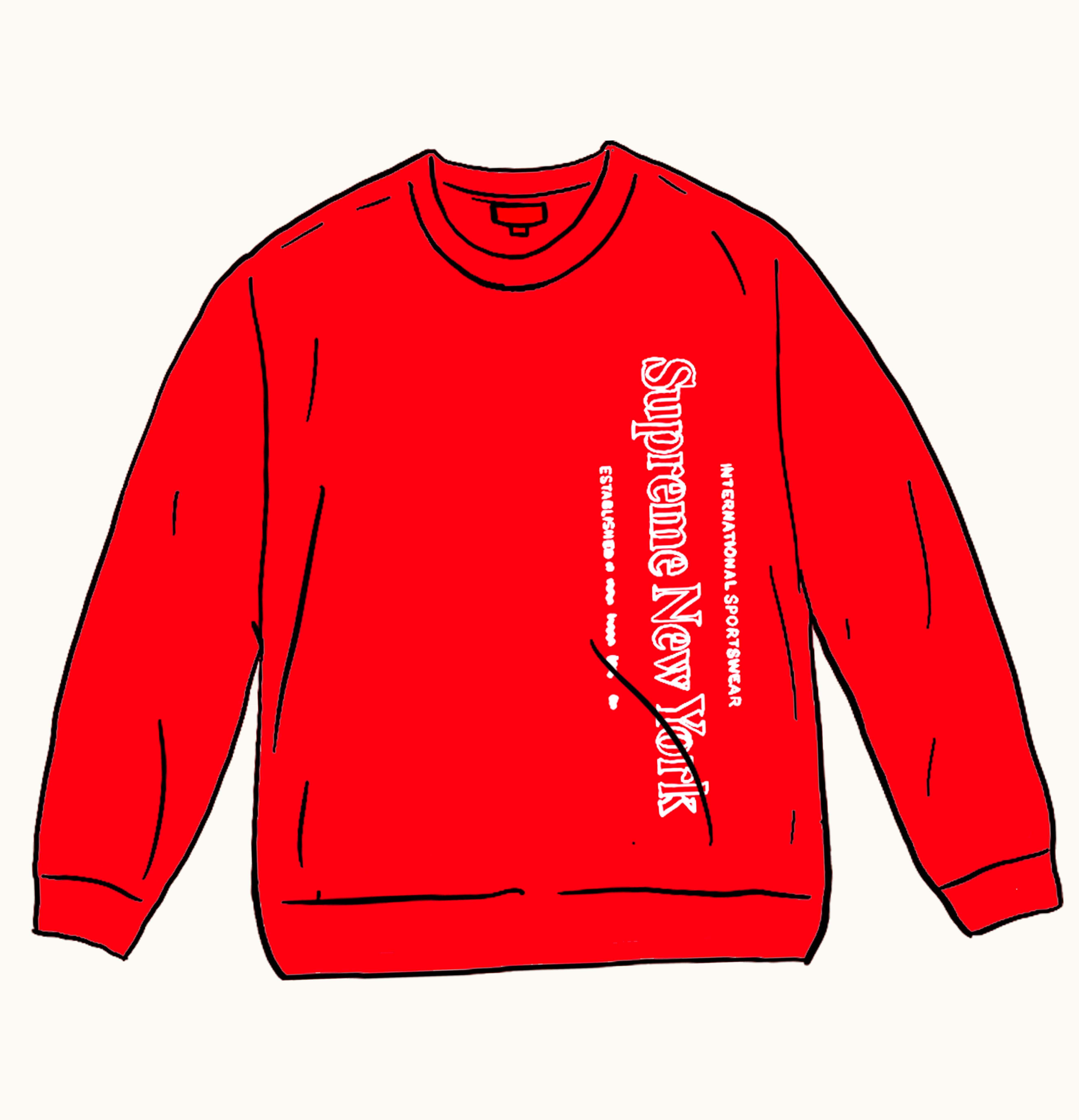 Supreme Supreme Side Logo Crewneck Red