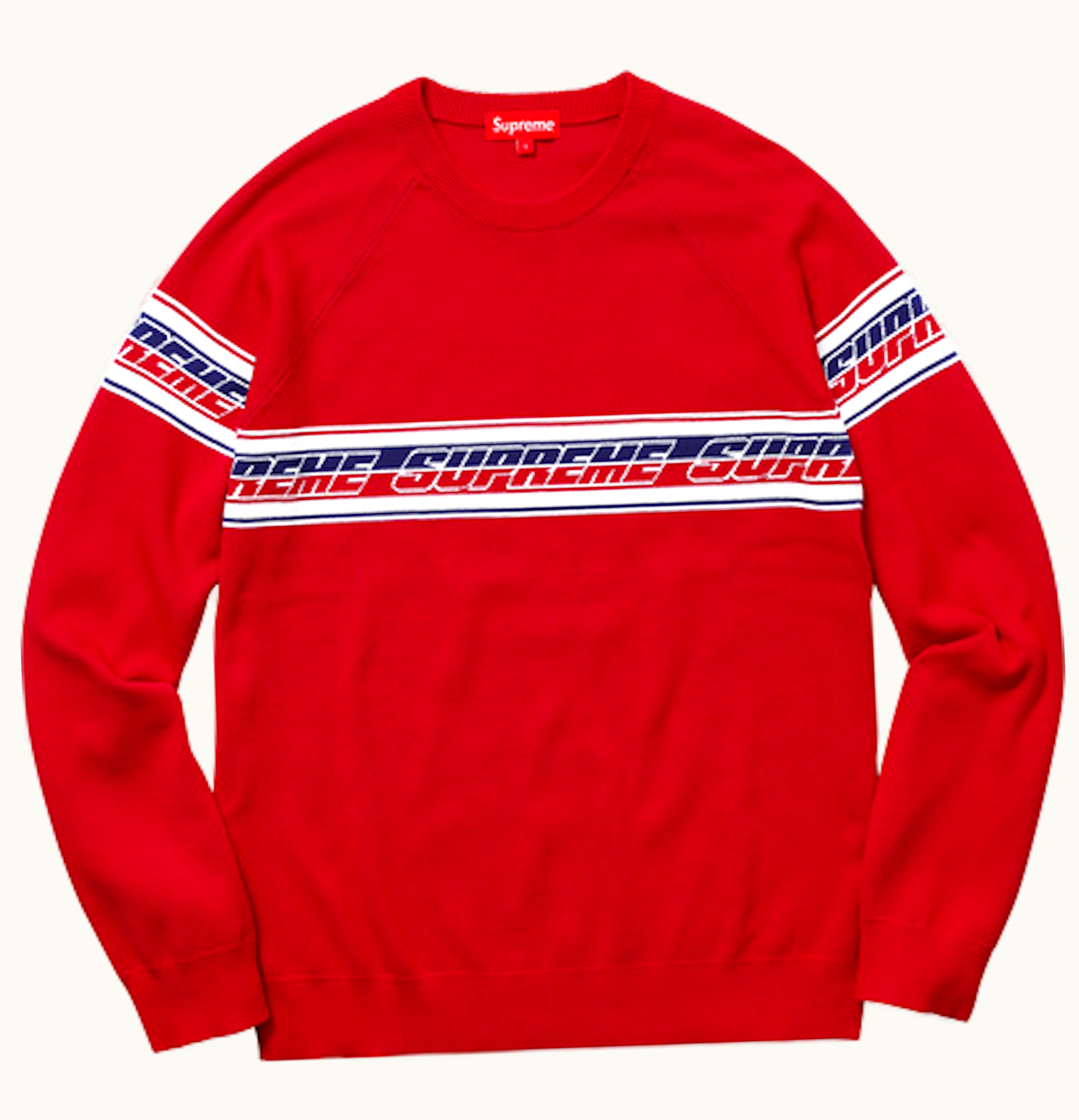 Supreme Supreme Striped Raglan Sweater Red