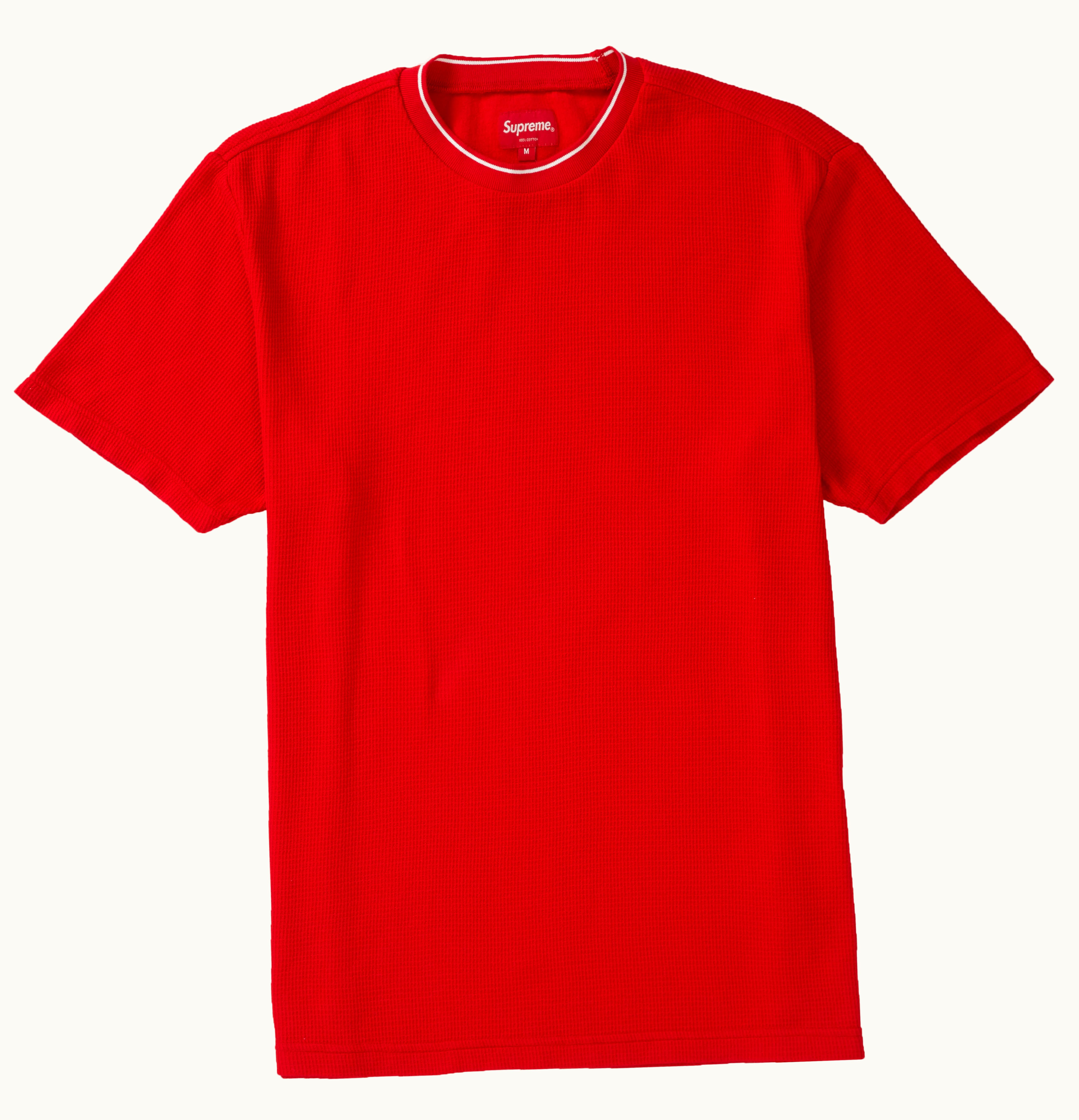 Supreme Supreme Stripe Rib Waffle Top Red