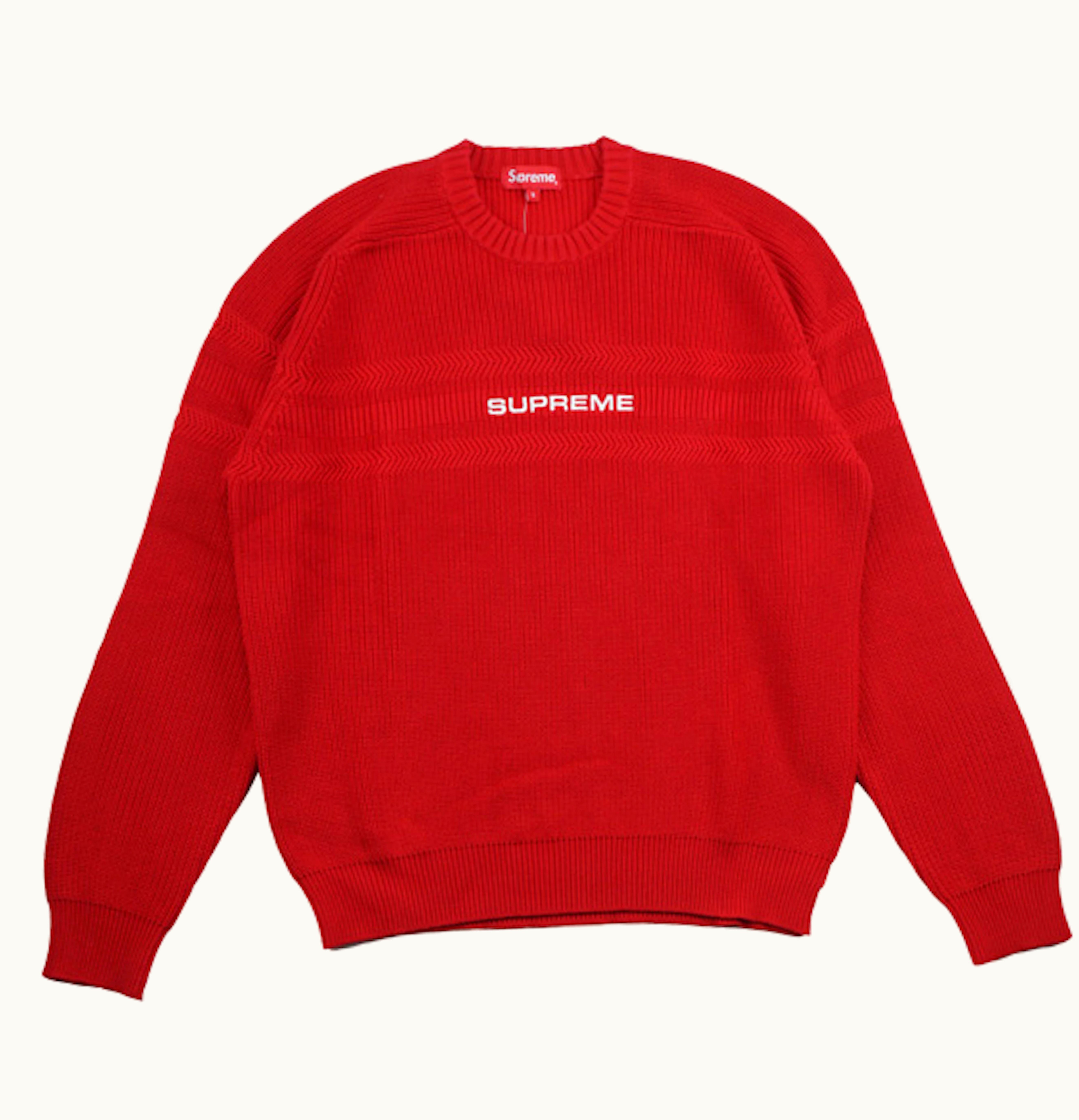 Supreme Supreme Chest Stripe Raglan Sweater Red