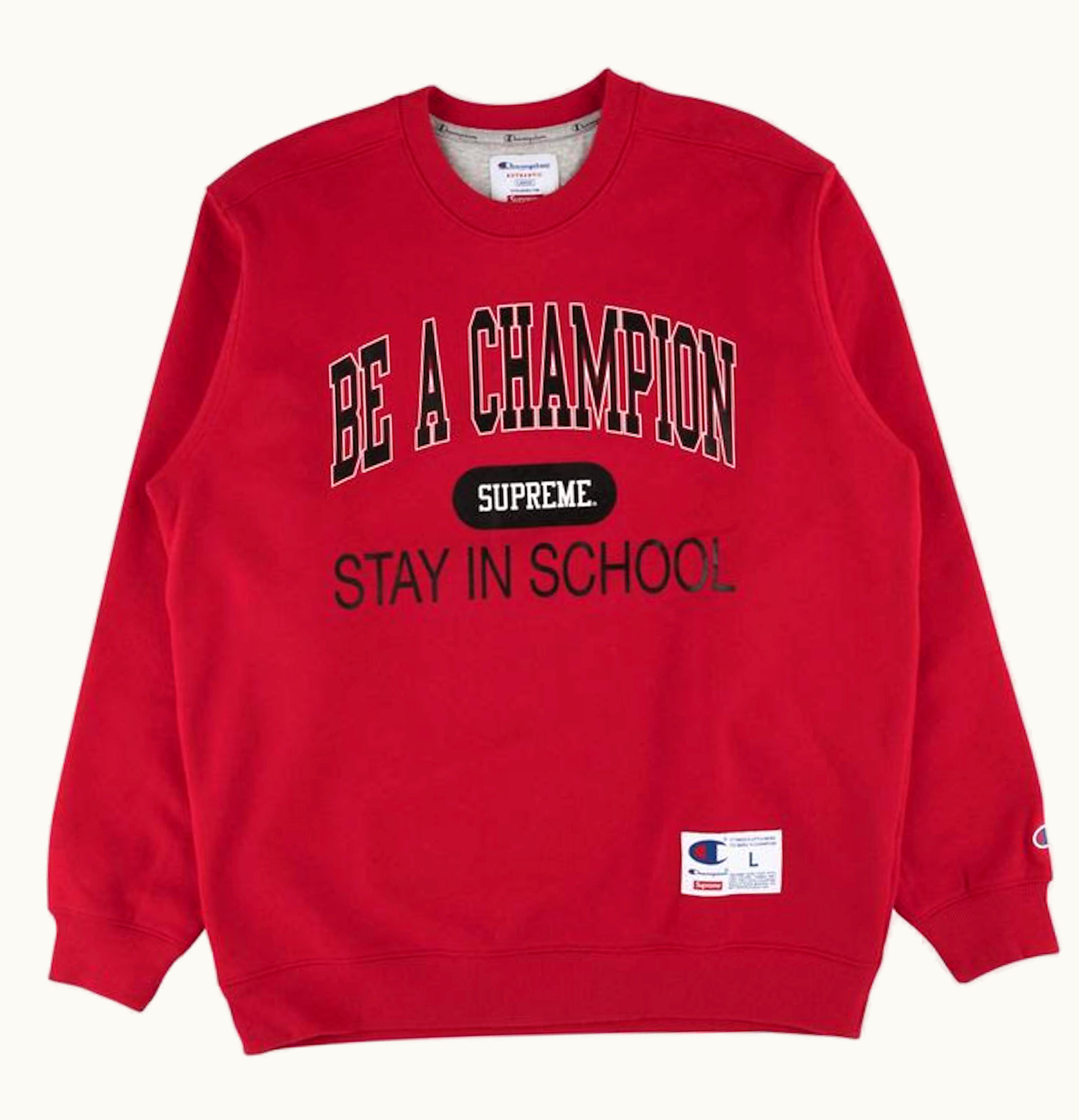 Supreme Supreme Champion Stay In School Crewneck Red