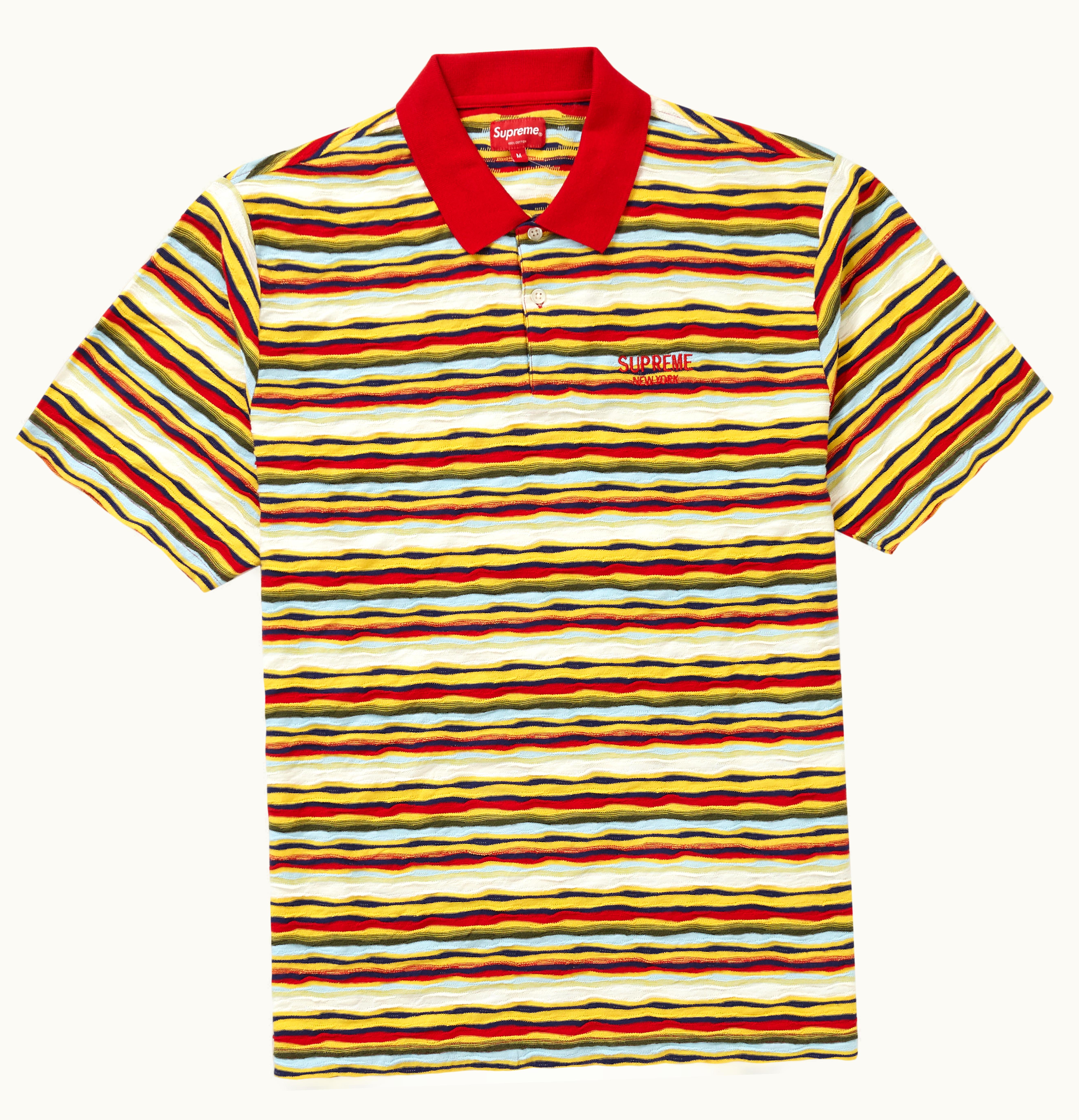 Supreme Supreme Textured Stripe Polo Red