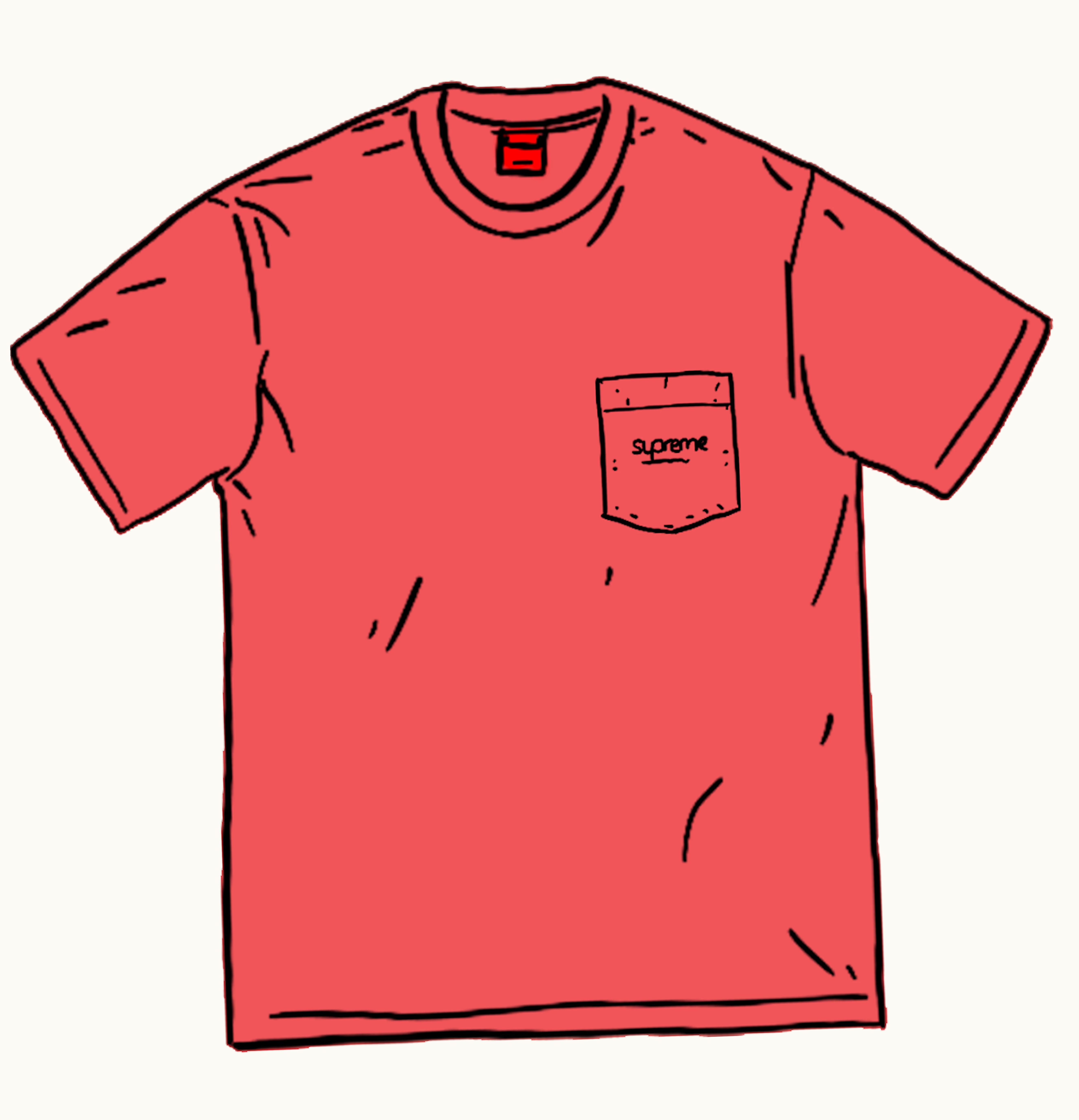 Supreme Supreme Overdyed Pocket Tee SS20 Dark Red