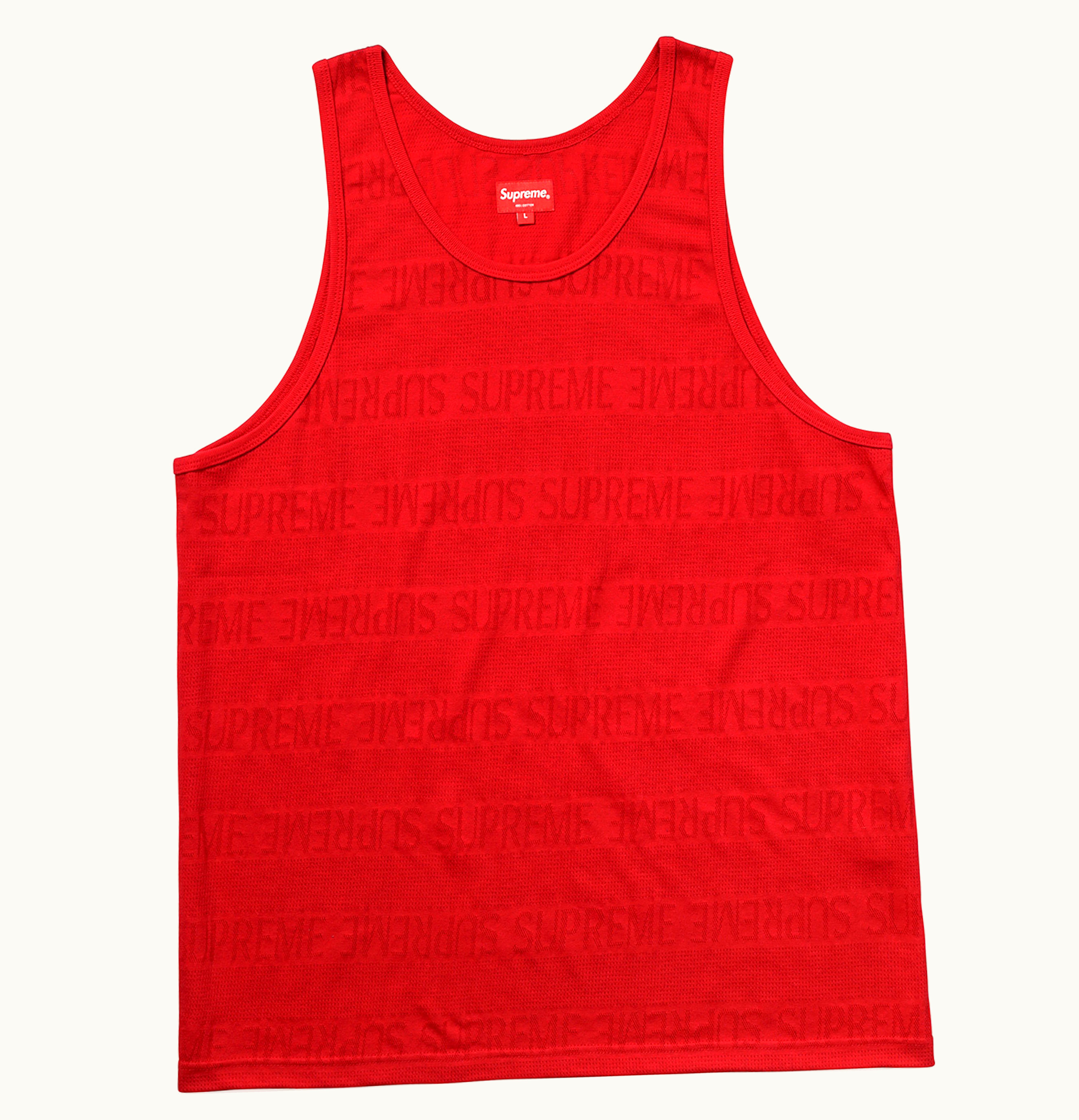 Supreme Supreme Mesh Stripe Tank Top Red