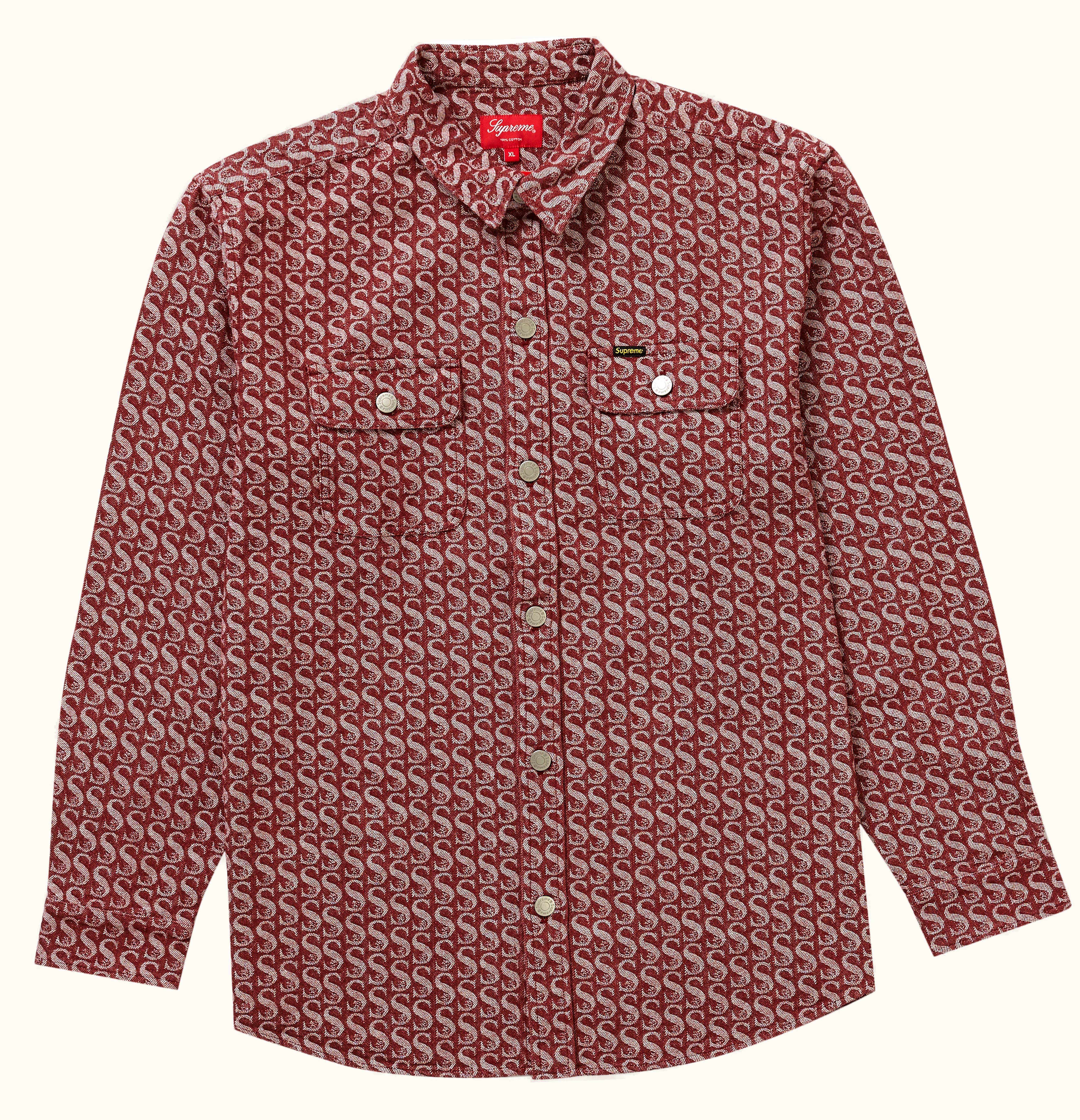 Supreme Supreme Monogram Denim Shirt Red