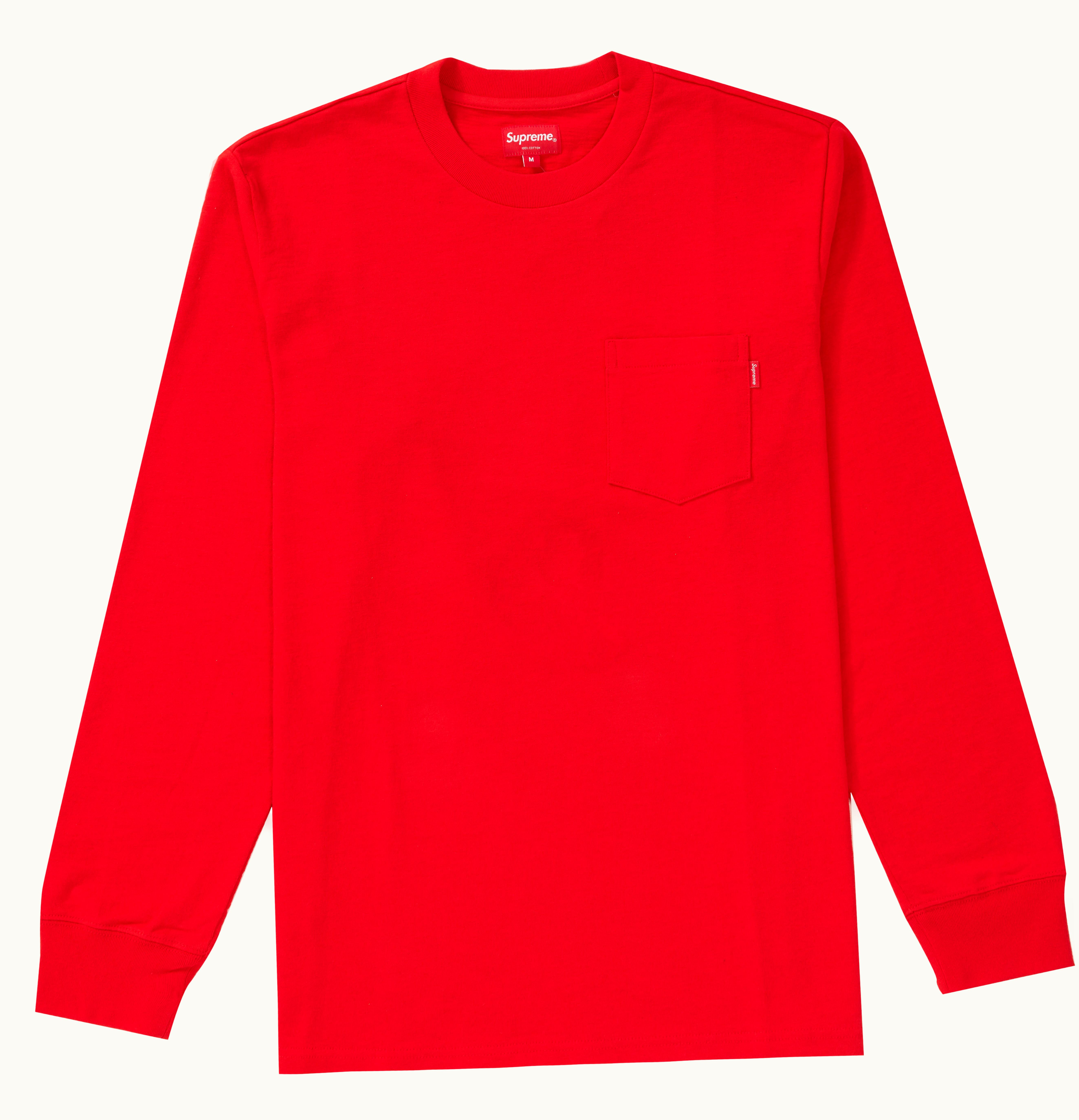 Supreme Supreme L S Pocket Tee Red