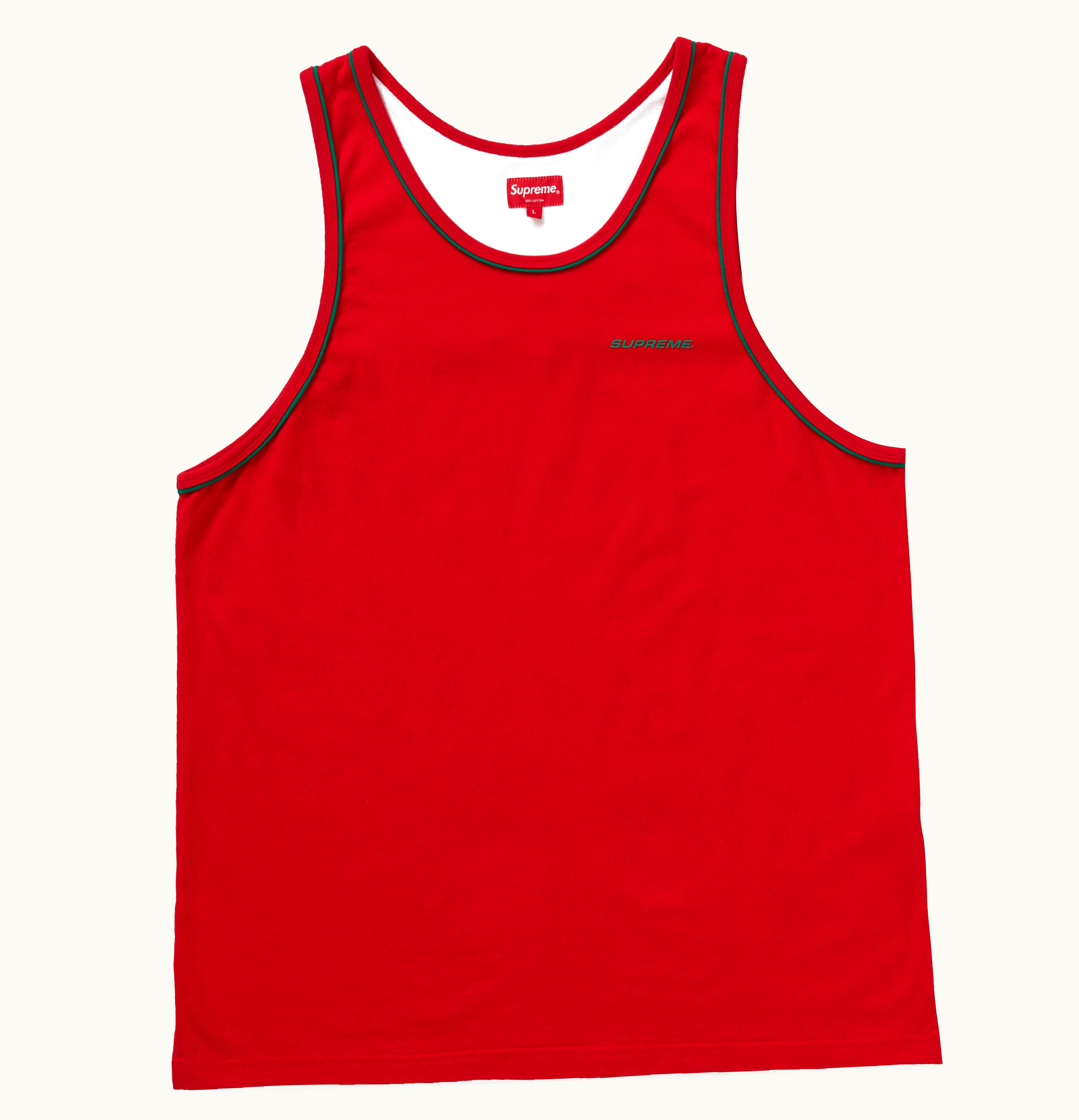 Supreme Supreme Piping Tank Top Red