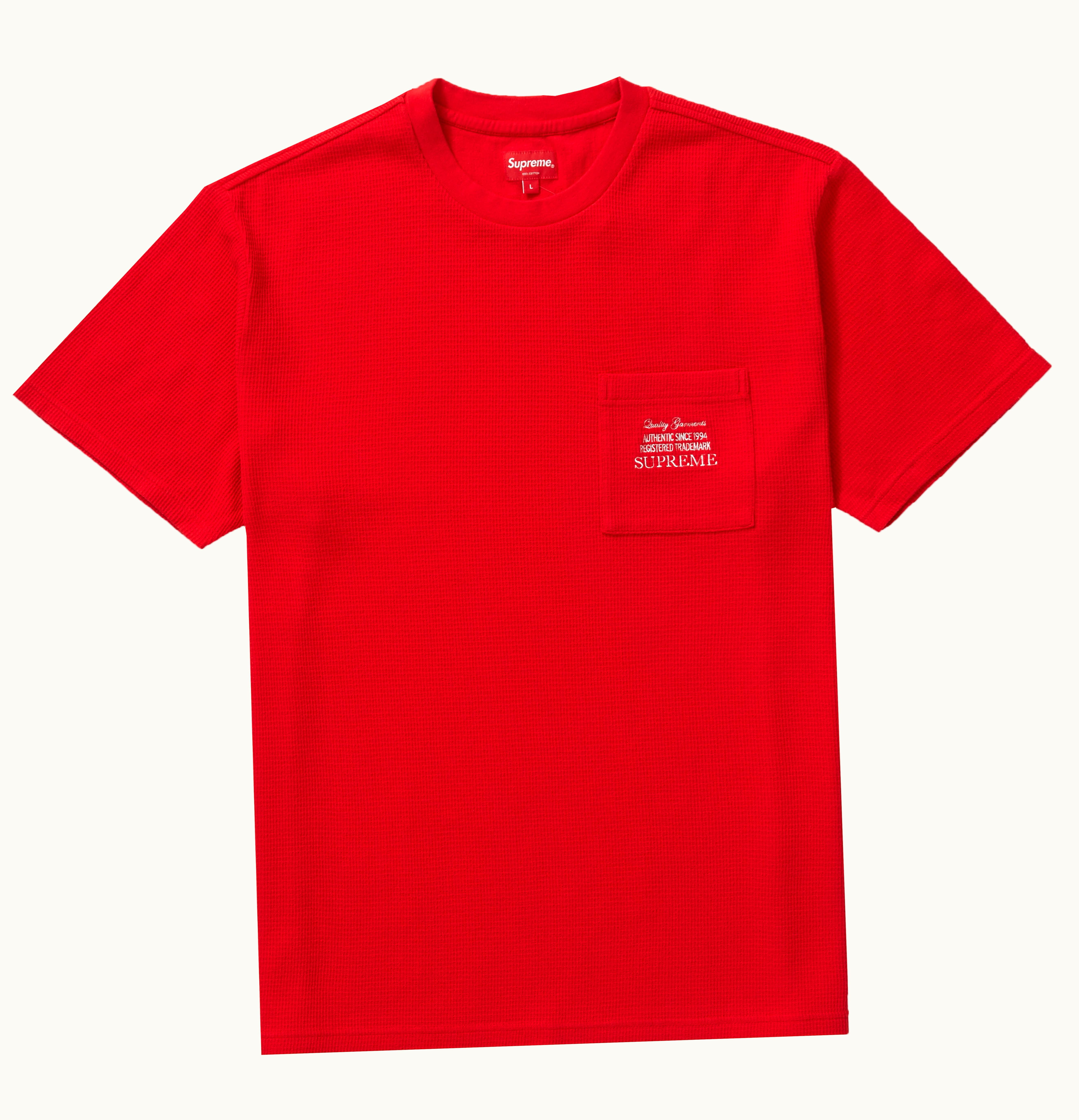 Supreme Supreme Waffle Pocket Tee Red