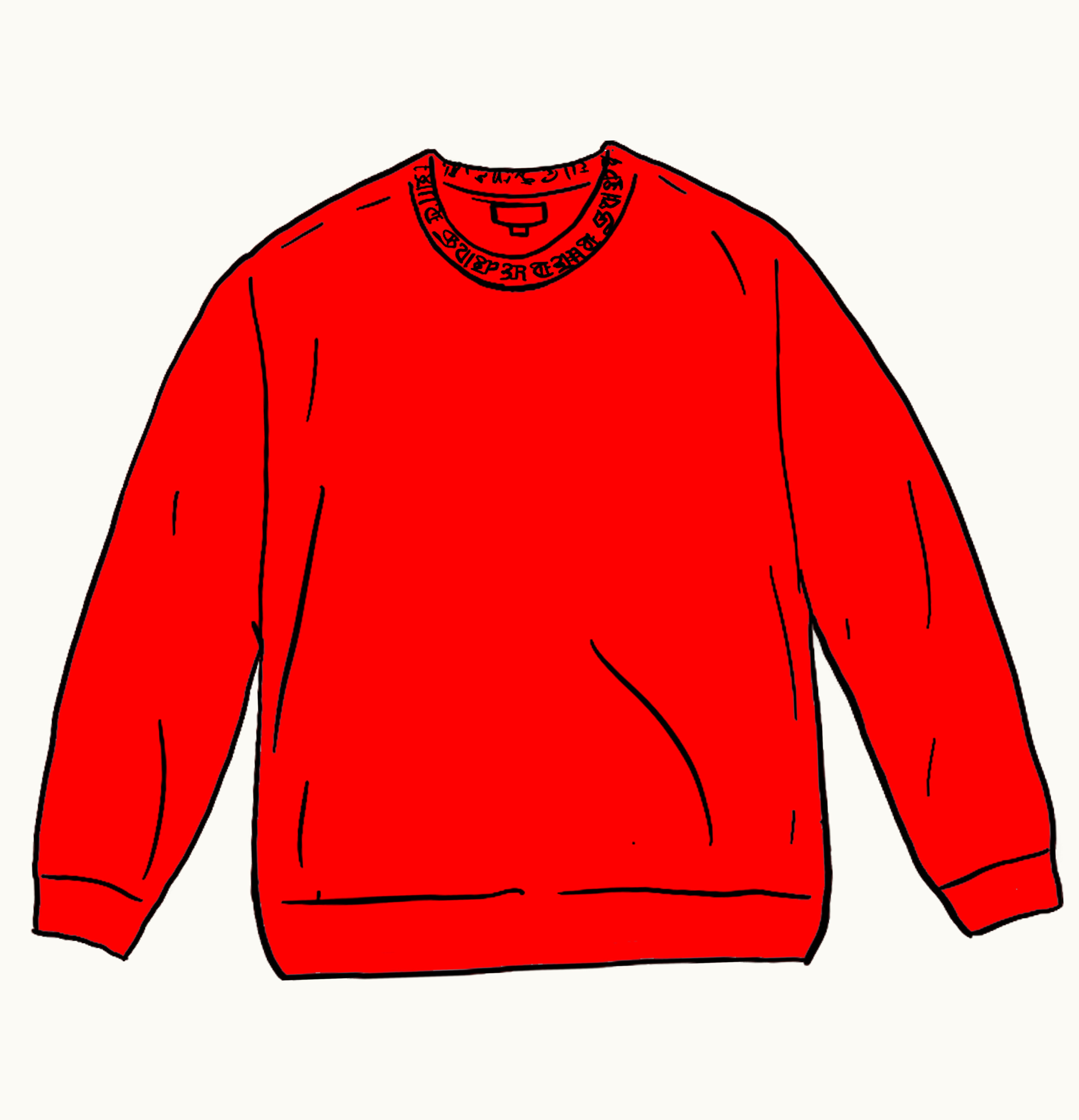 Supreme Supreme Old English Collar Logo L S Top Red