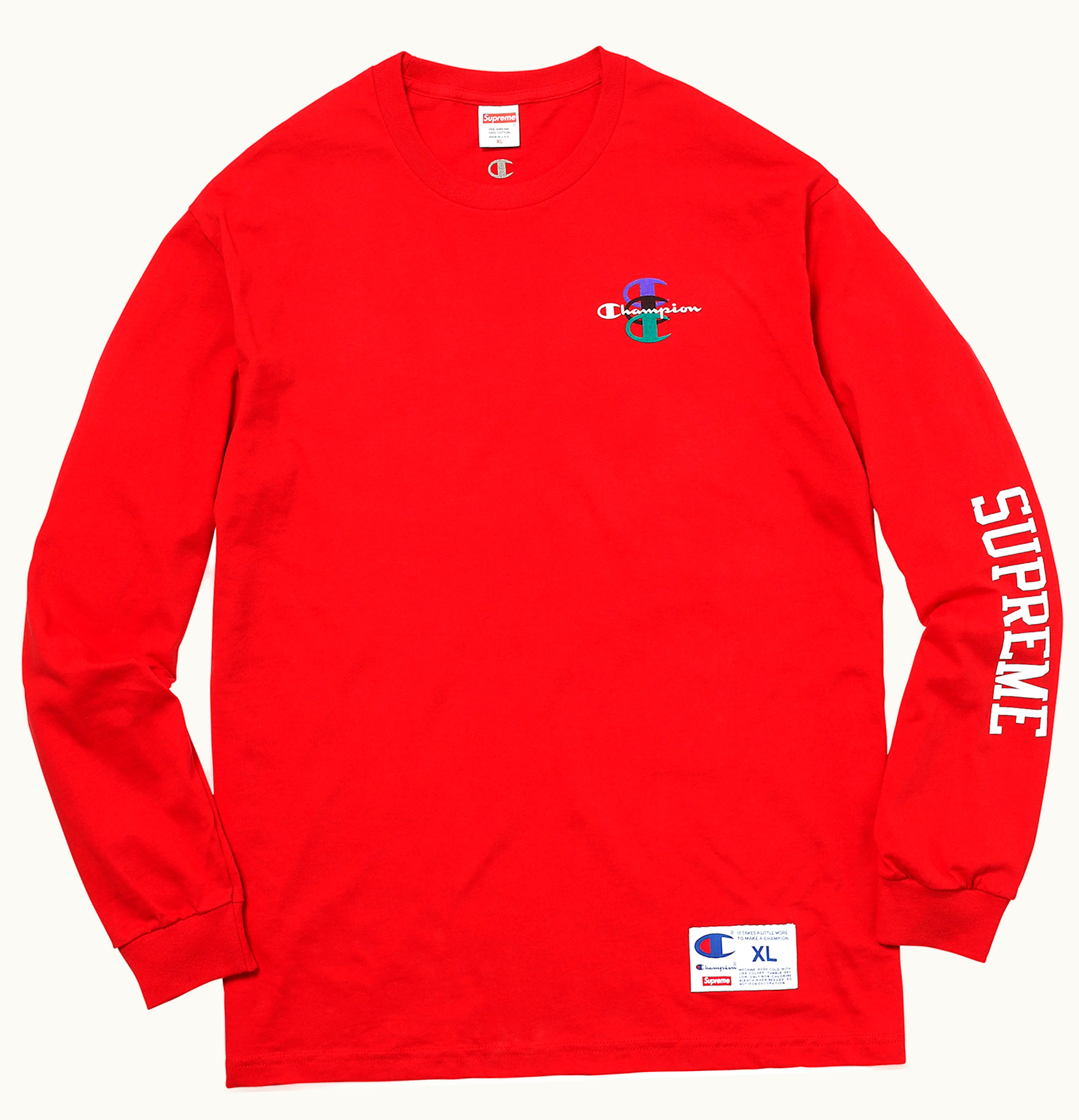 Supreme Supreme Champion Stacked C LS Tee Red