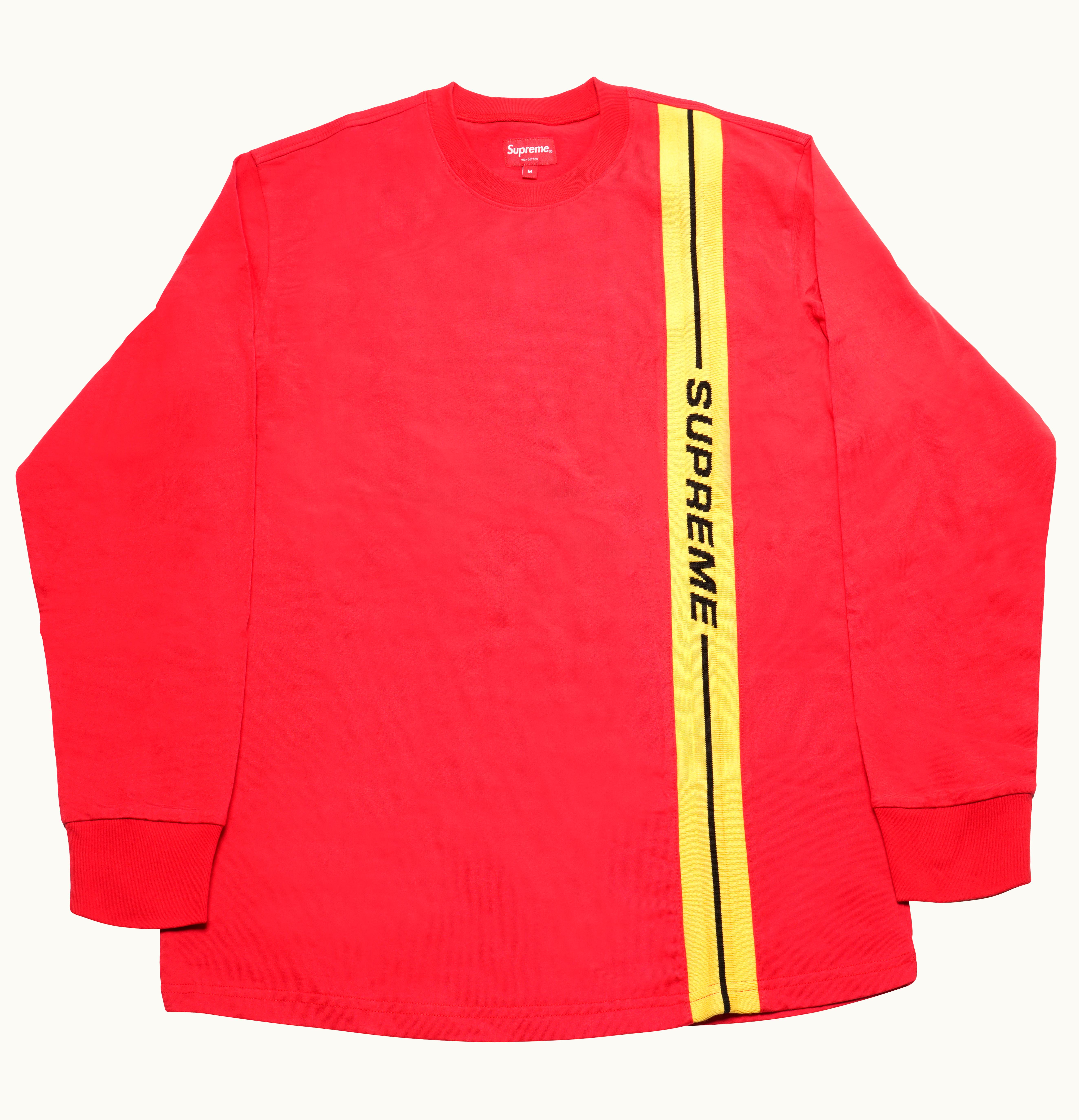 Supreme Supreme Vertical Logo Stripe LS Top Red