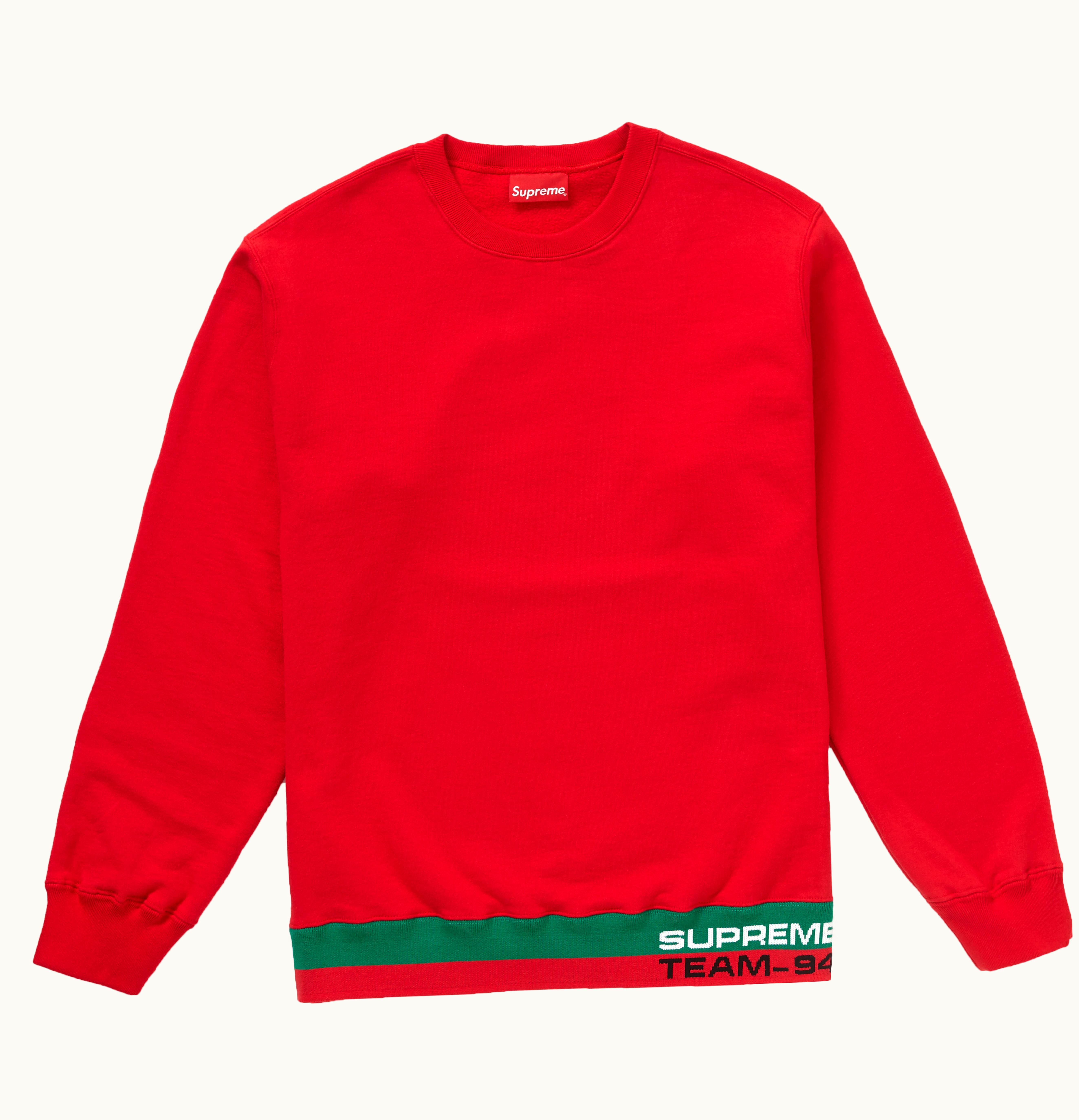 Supreme Supreme Rib Stripe Crewneck Red