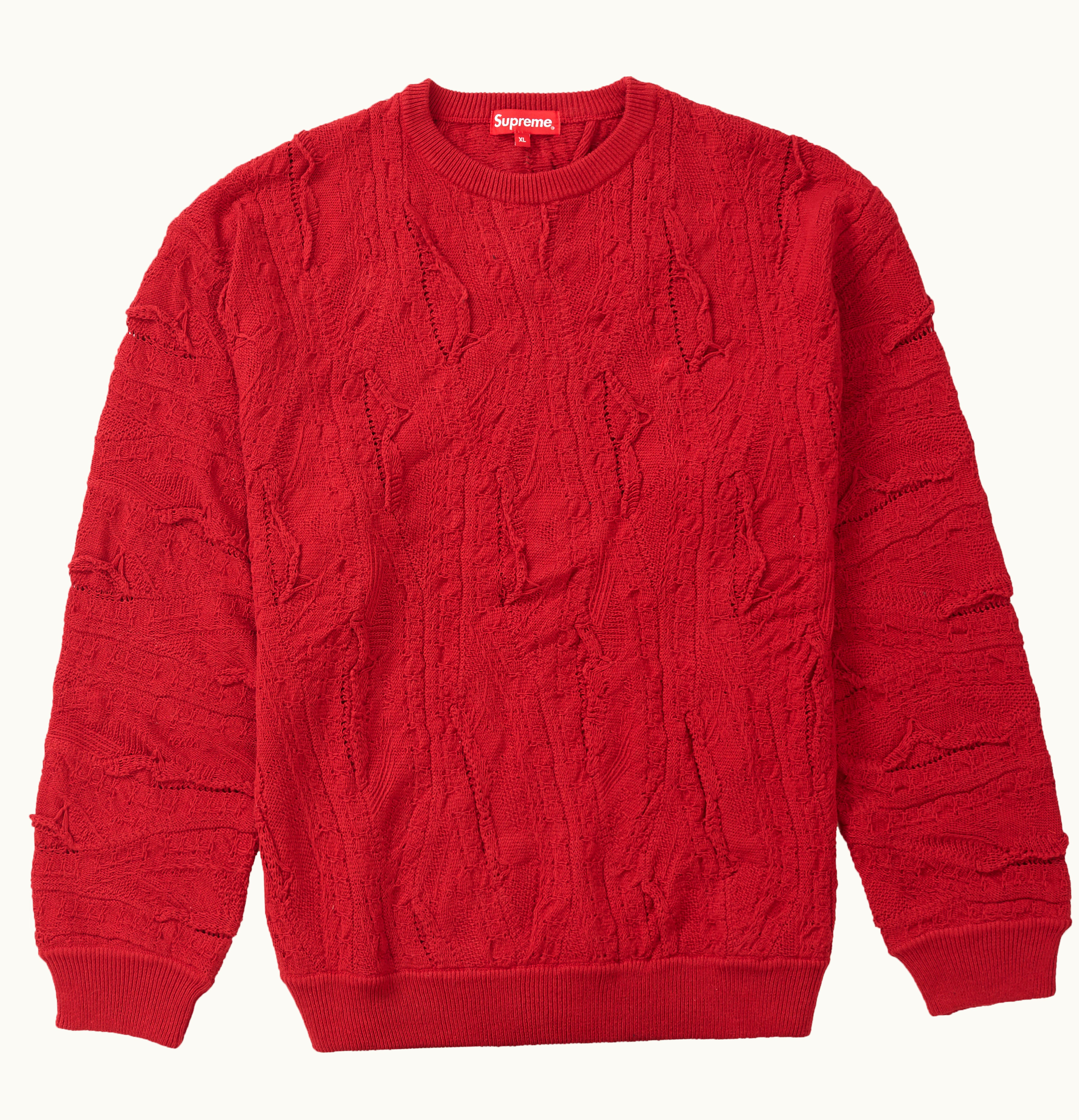 Supreme Supreme Textured Pattern Sweater Red