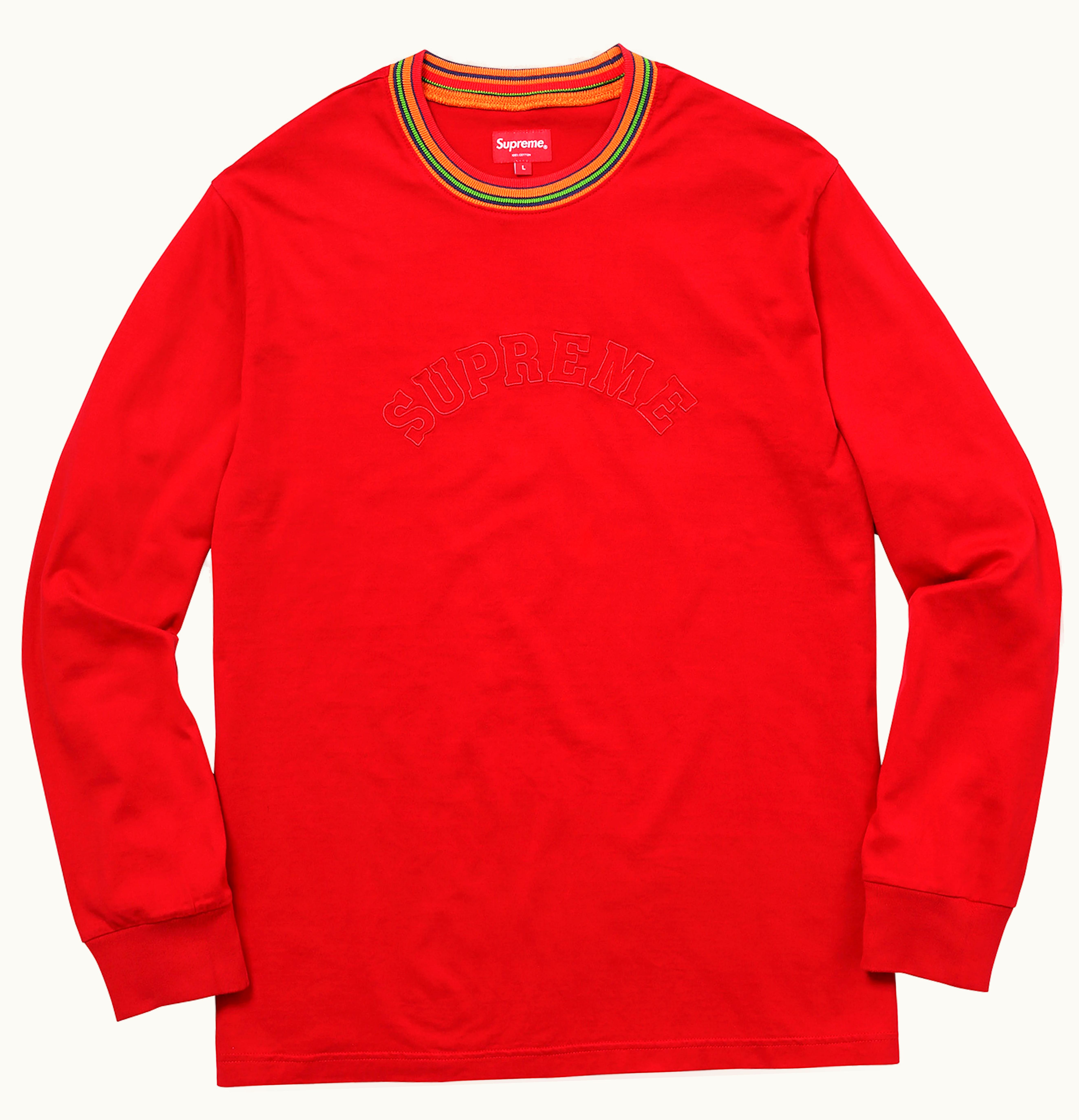 Supreme Supreme Multicolor Striped Rib LS Top Dusty Red