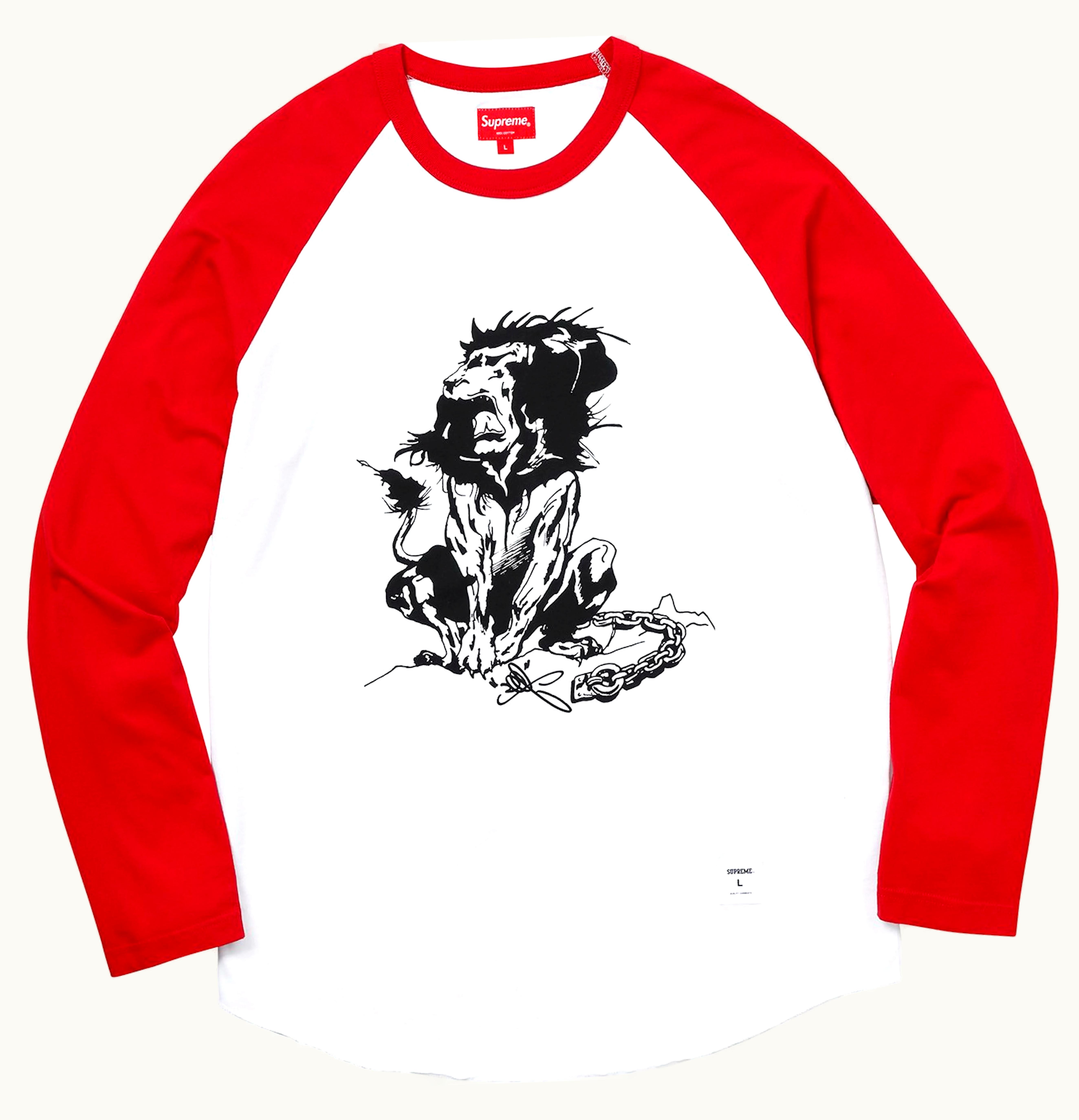 Supreme Supreme Lion Raglan Baseball Top Red