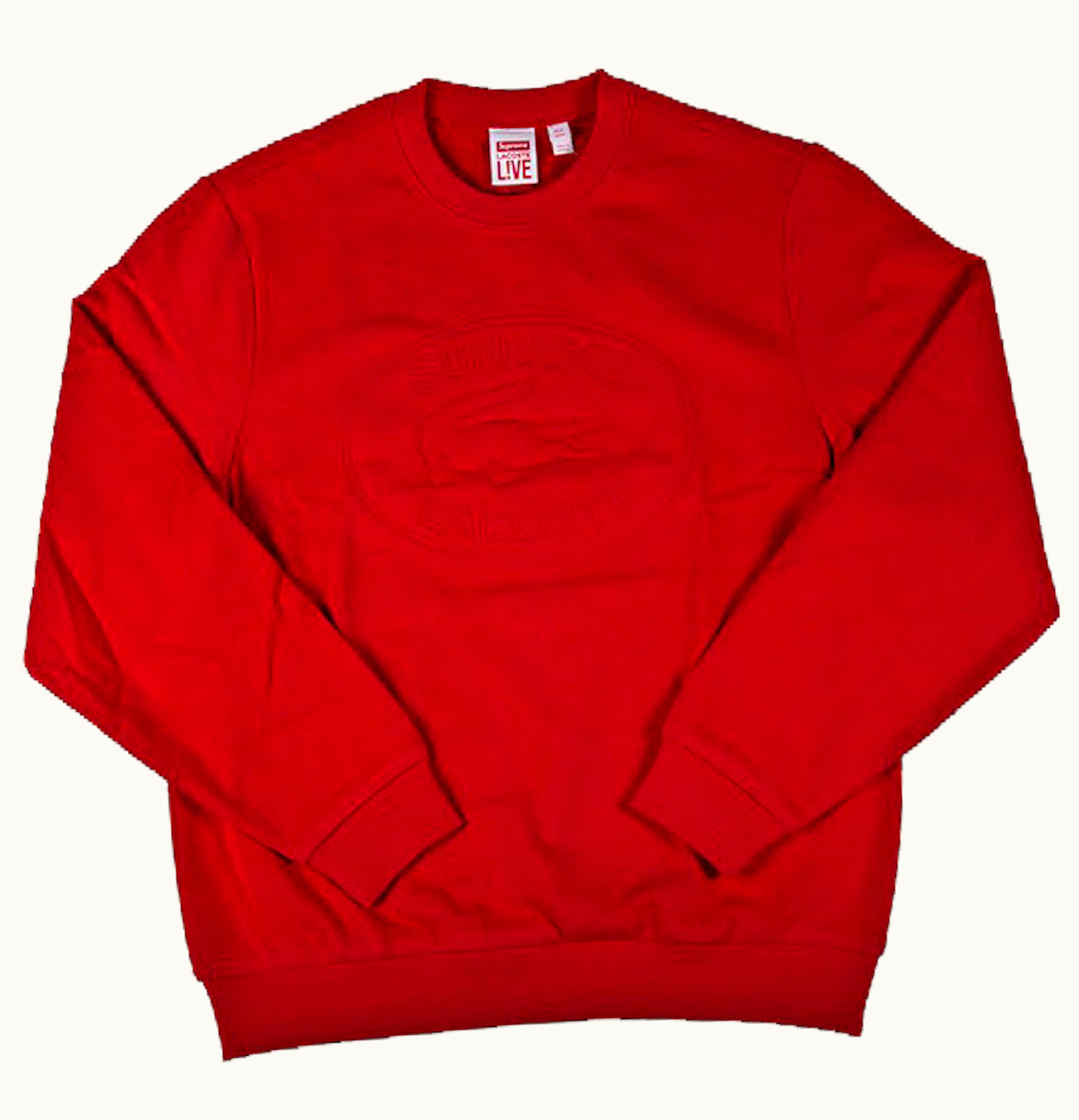 Supreme Supreme Lacoste Pique Crewneck Red