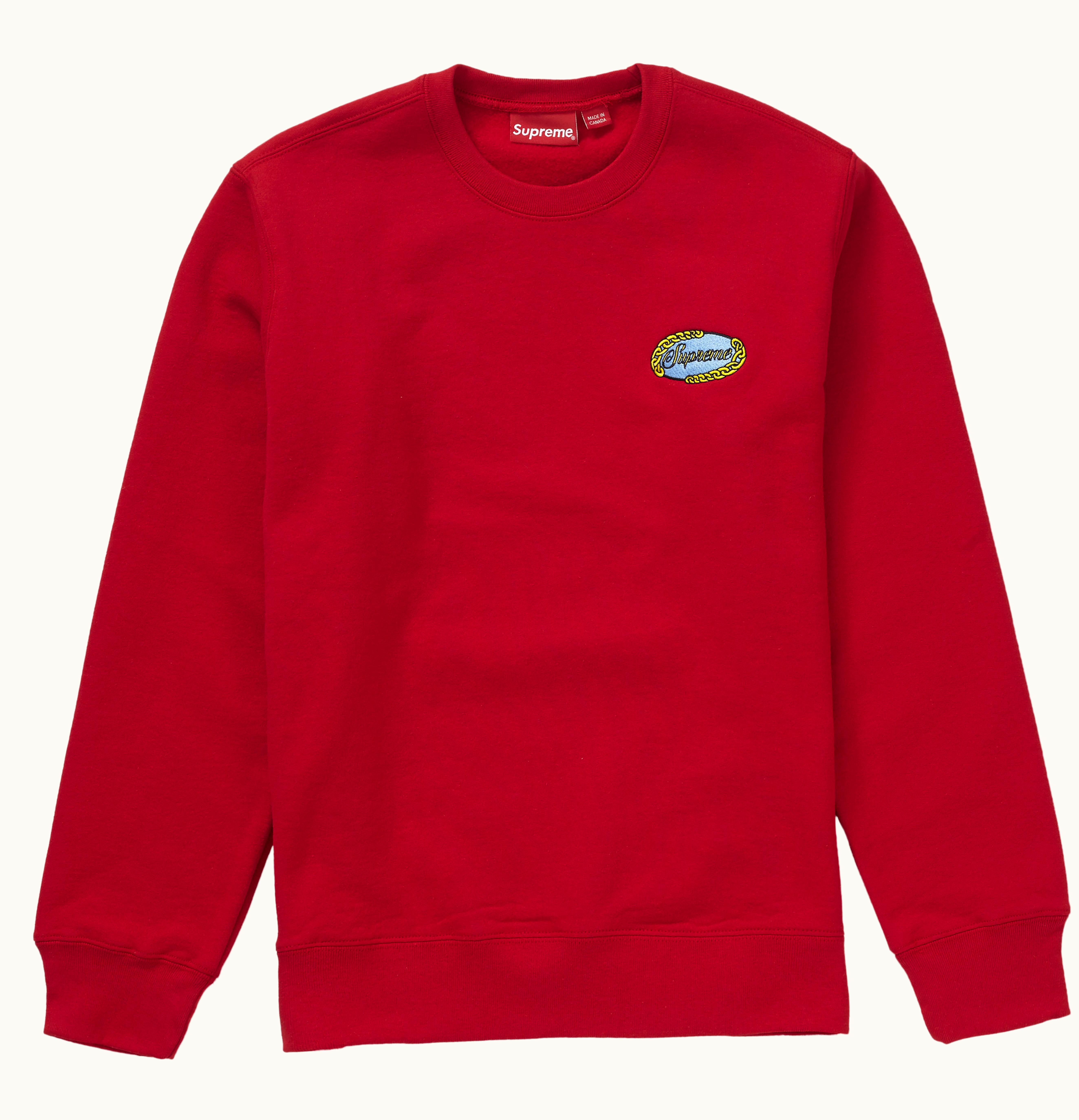 Supreme Supreme Chain Logo Crewneck Red