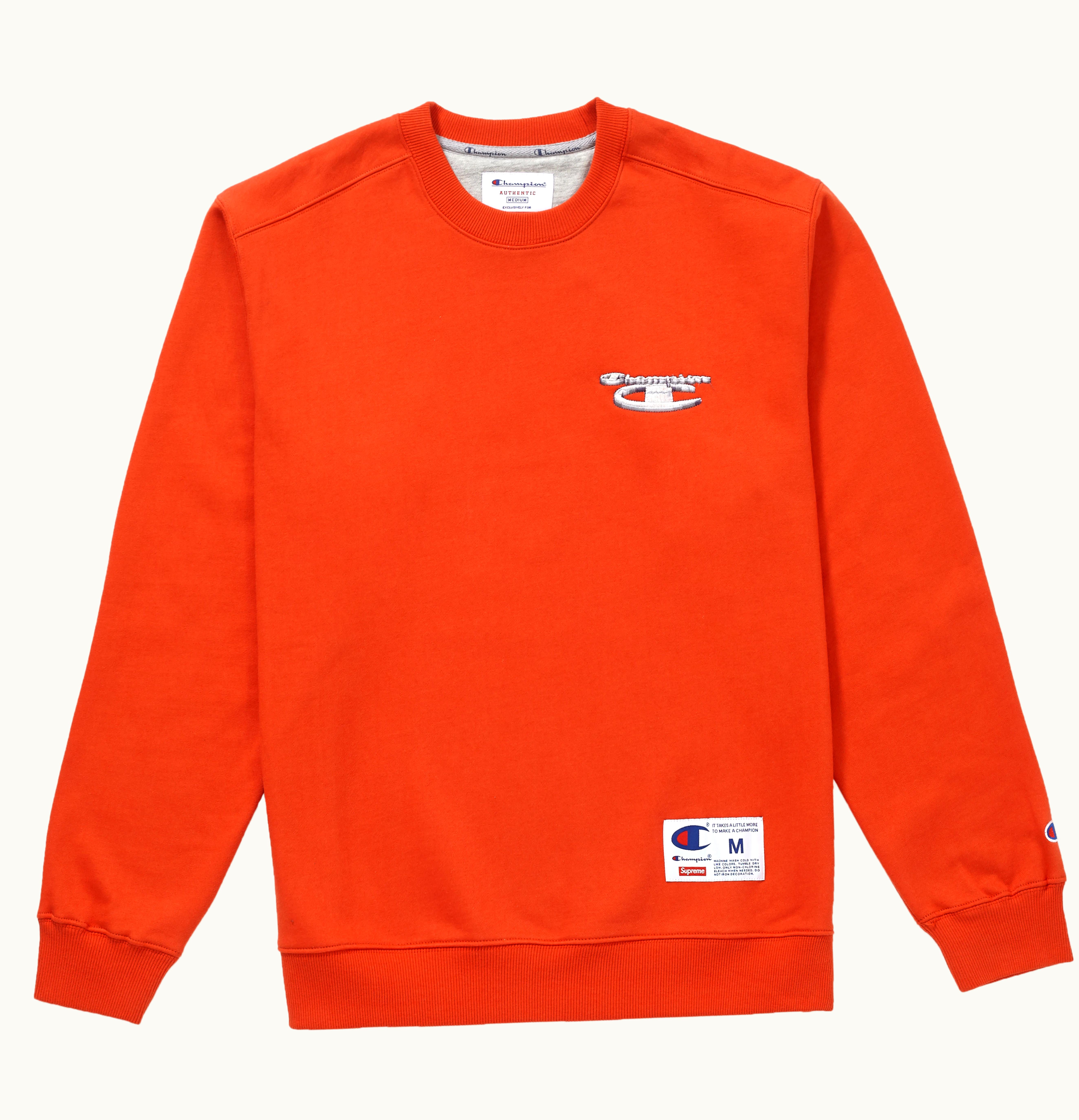 Supreme Supreme Champion 3D Metallic Crewneck Brick Red