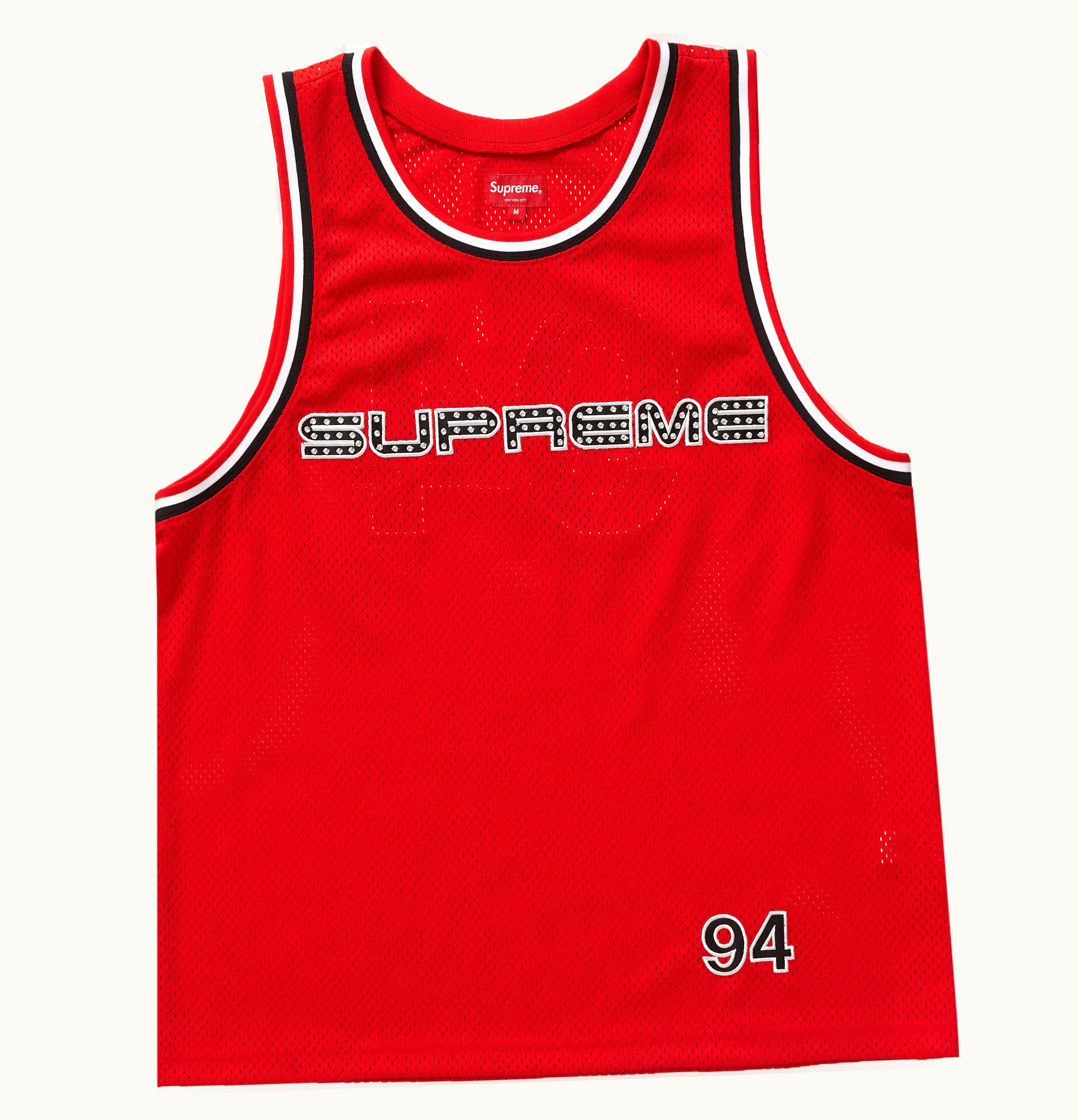 Supreme Supreme Rhinestone Basketball Jersey Red