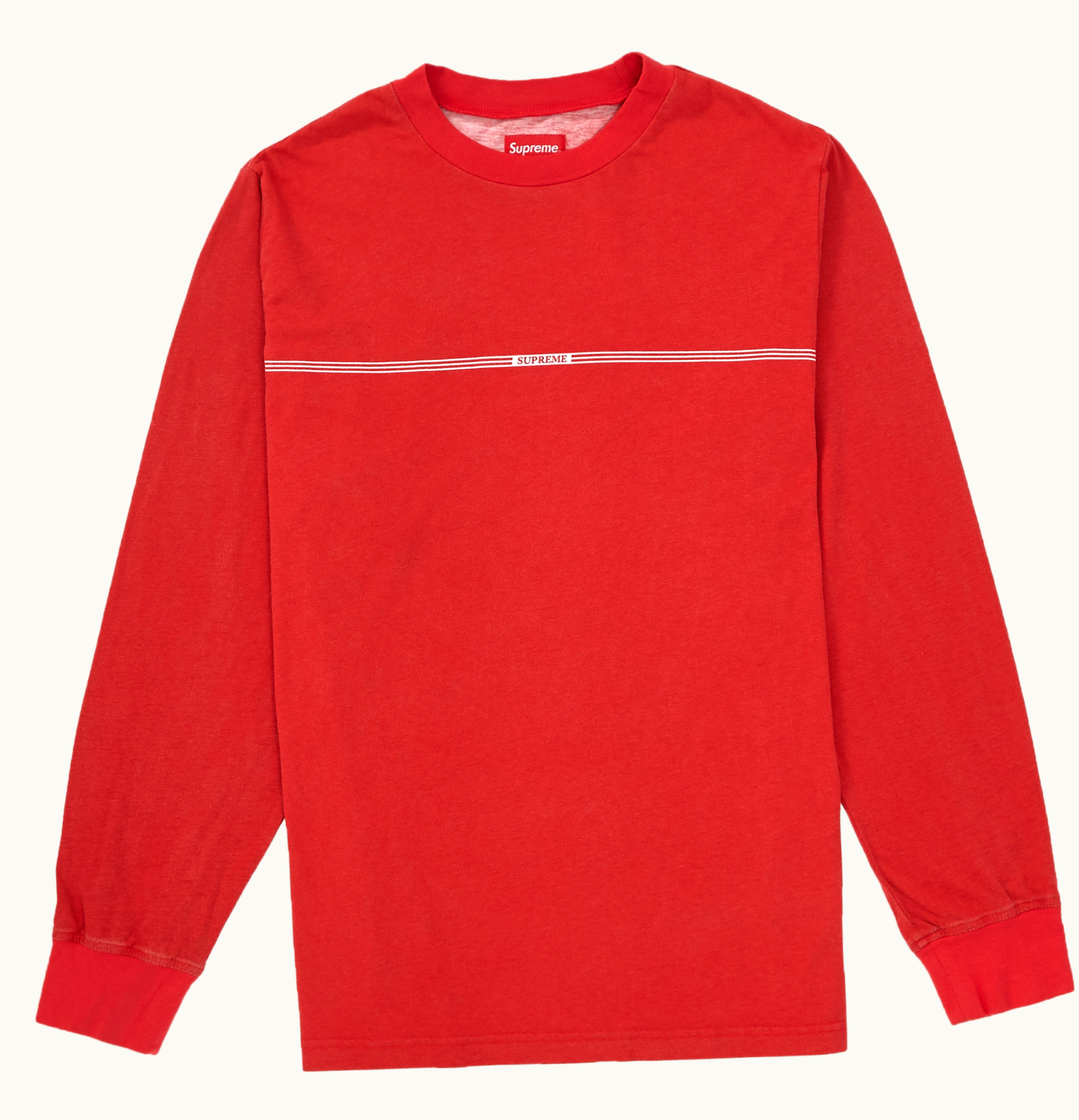 Supreme Supreme Printed Stripe L S Top Red