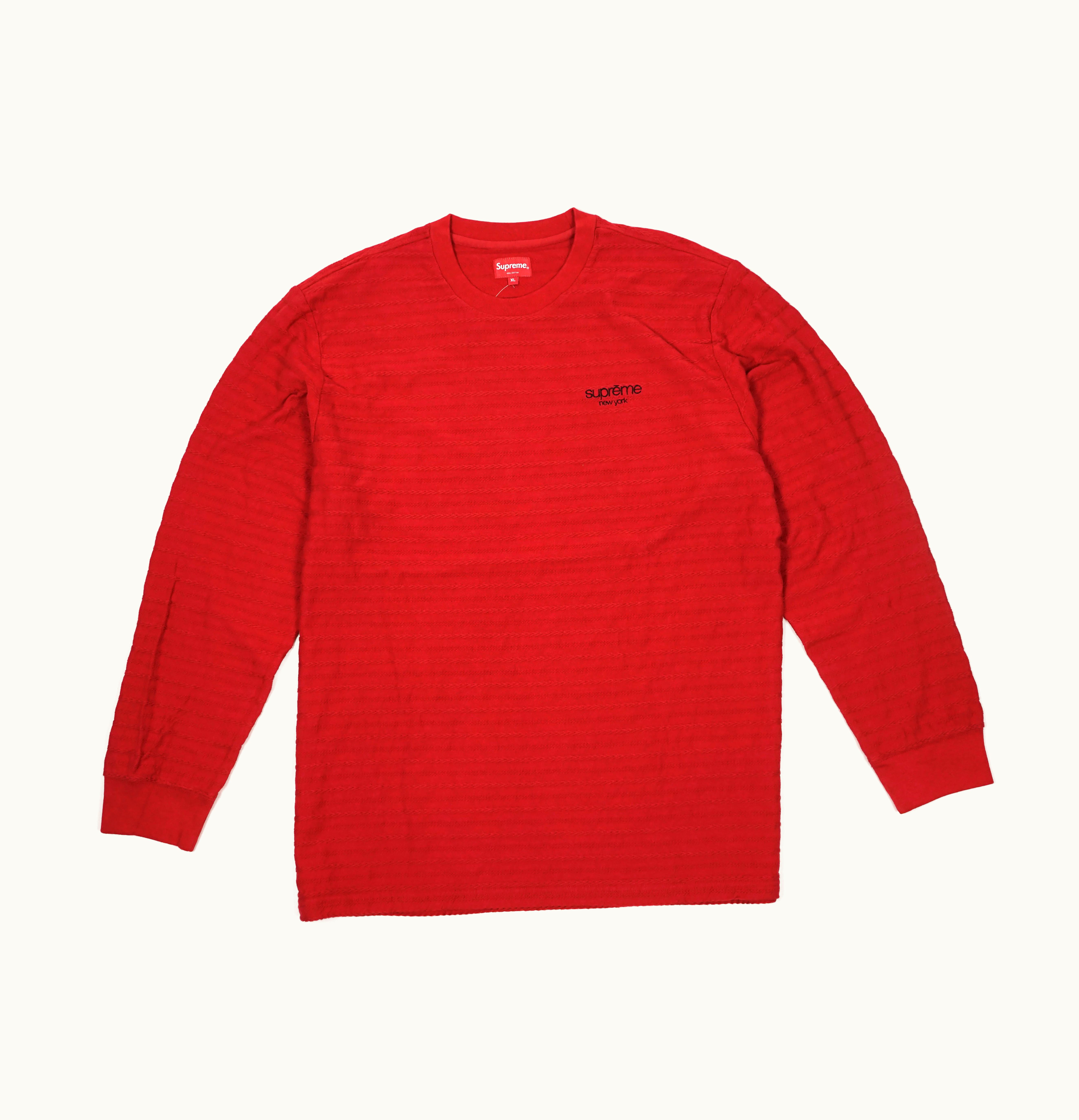 Supreme Supreme Rope Stripe L S Top Dark Red