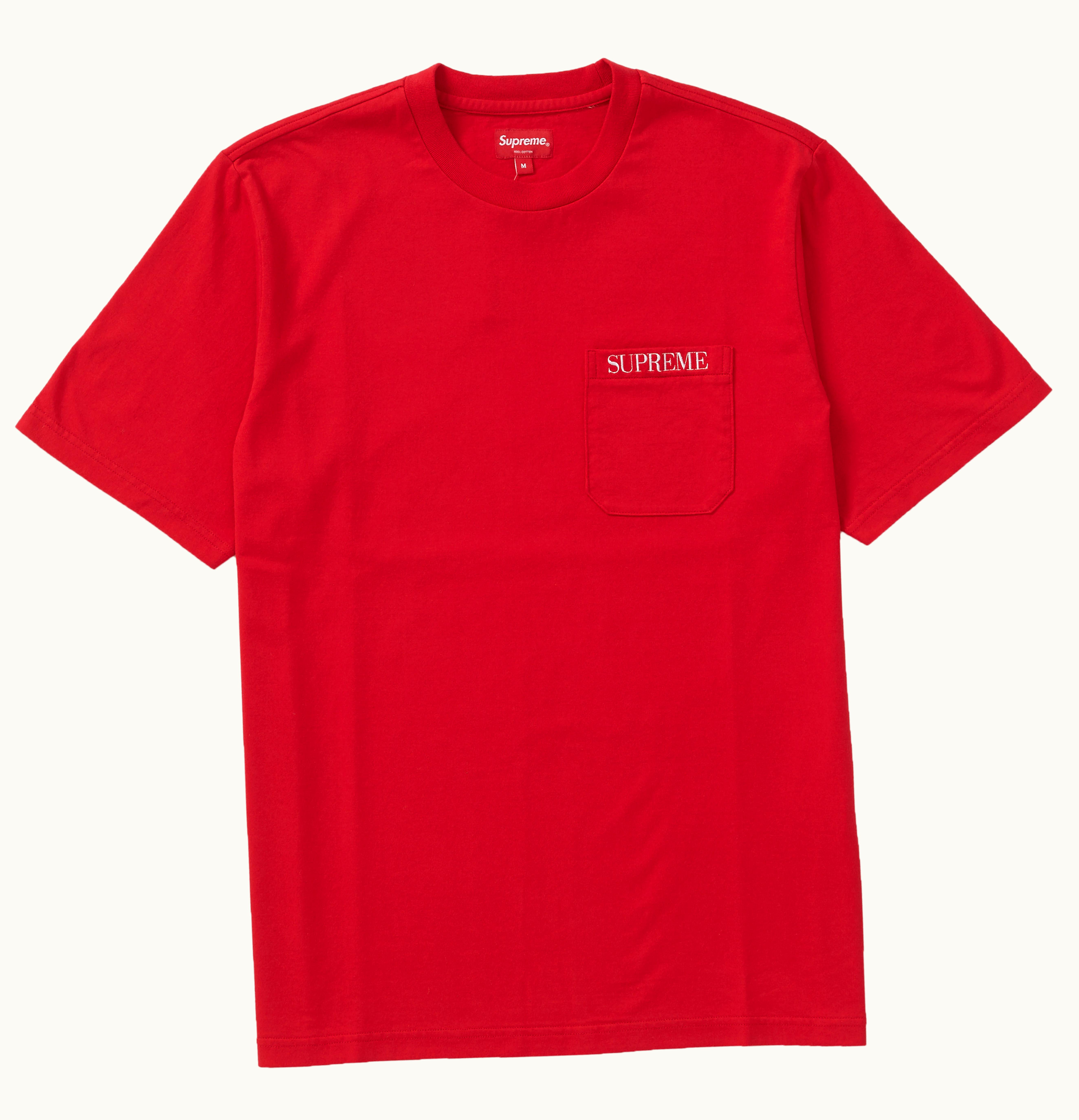 Supreme Supreme Embroidered Pocket Tee Red