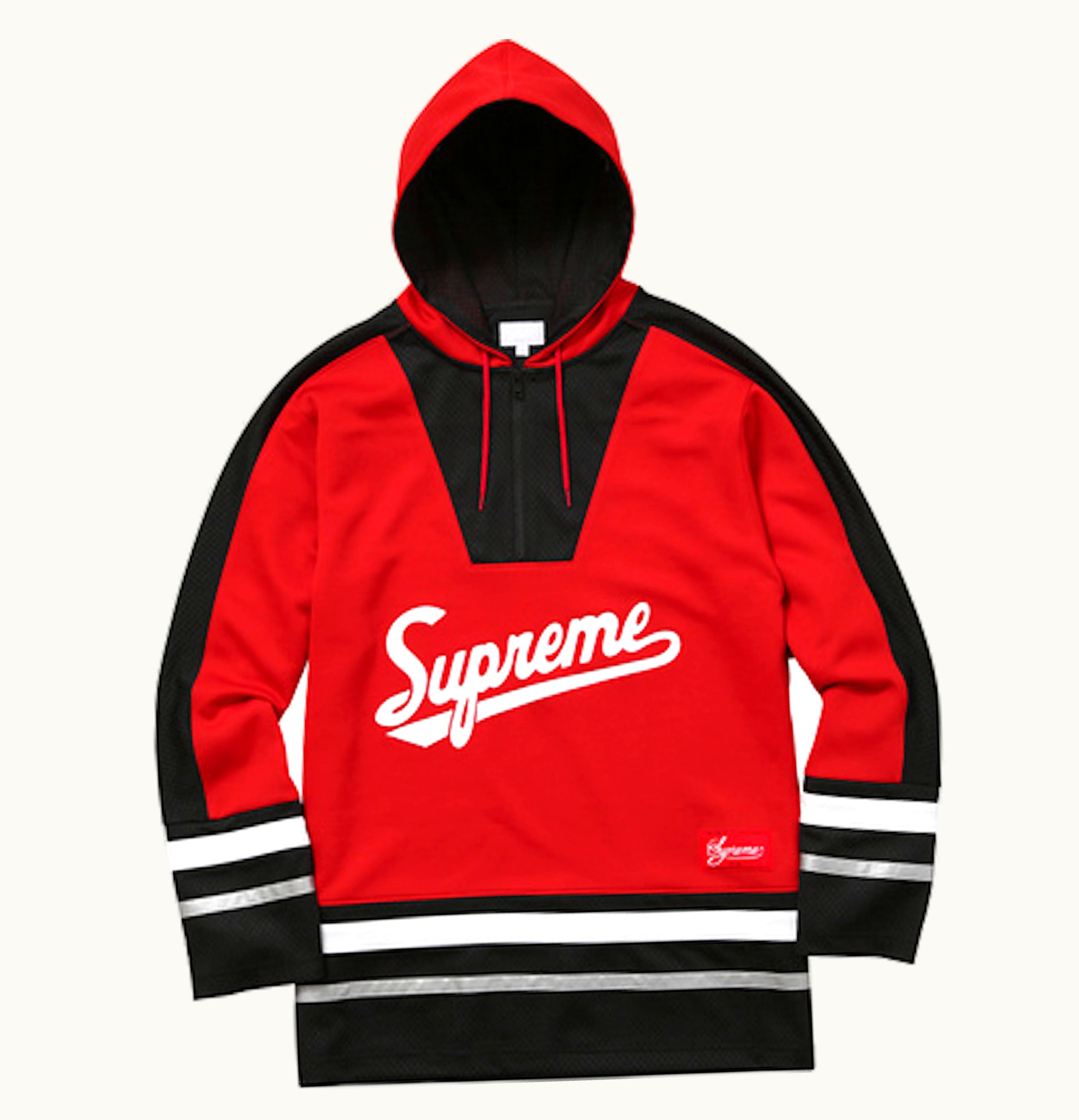 Supreme Supreme Script Hooded Hockey Top Red