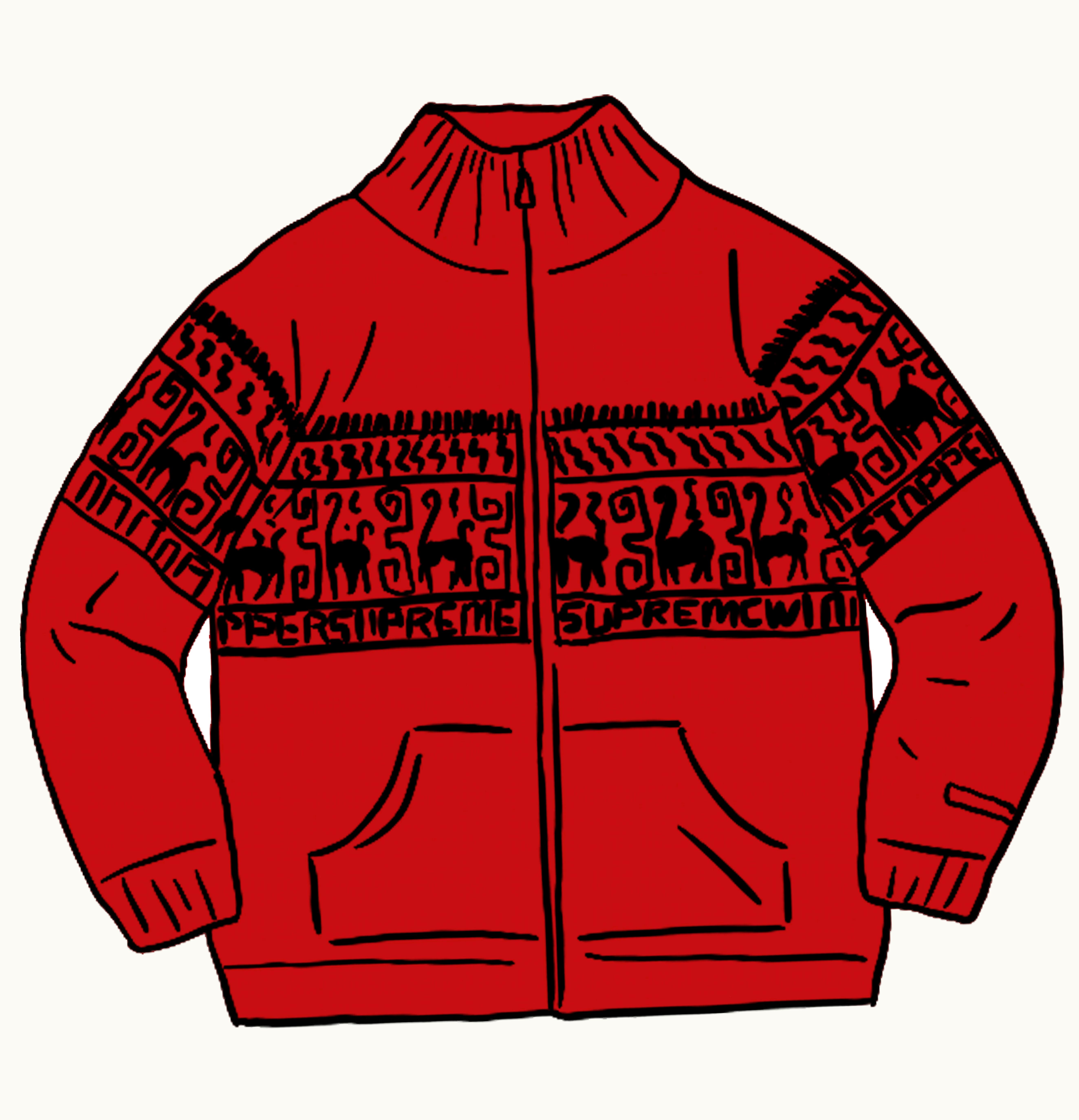 Supreme Supreme Chullo Windstopper Zip Up Sweater Red