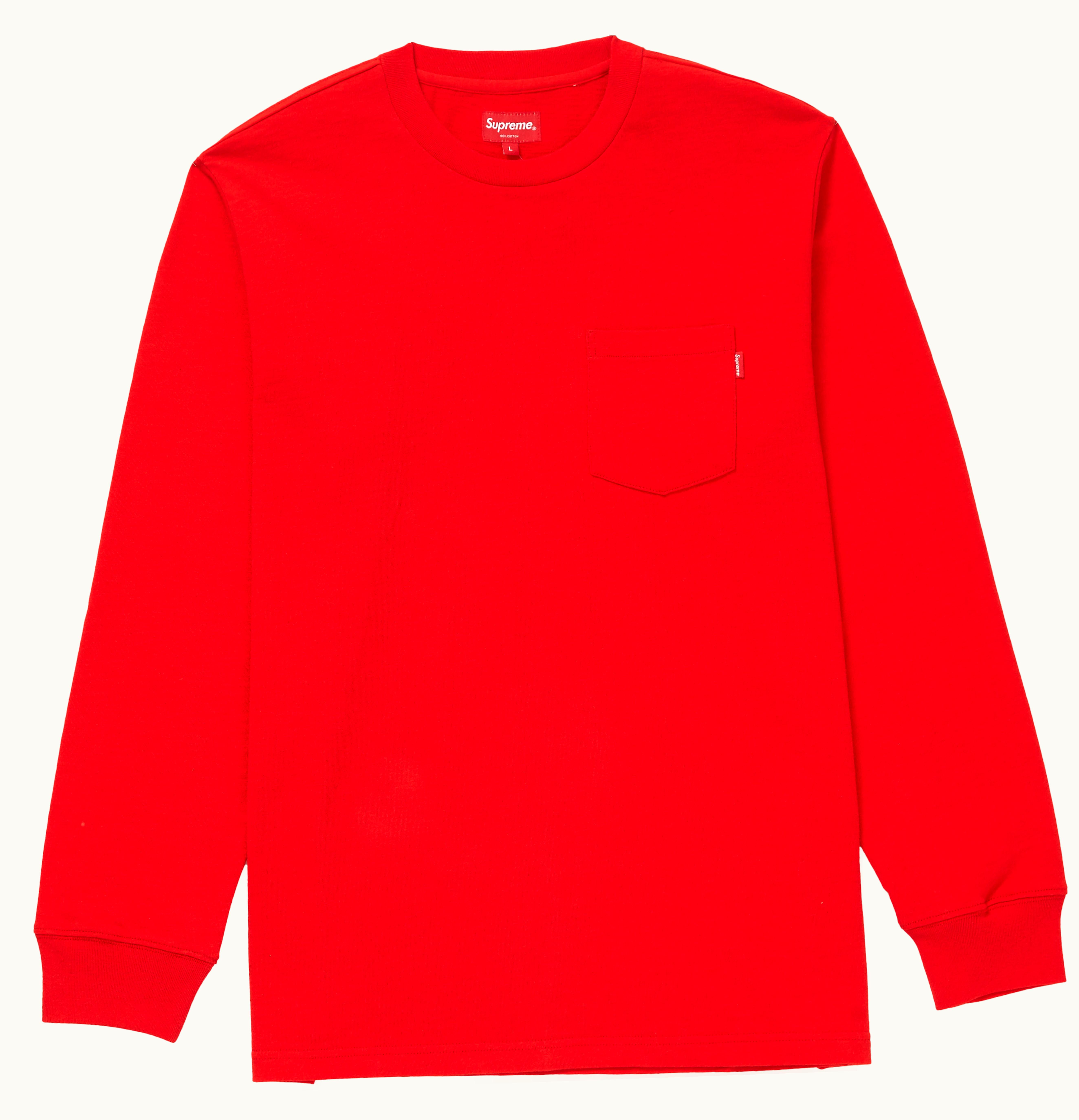 Supreme Supreme L S Pocket Tee FW18 Red