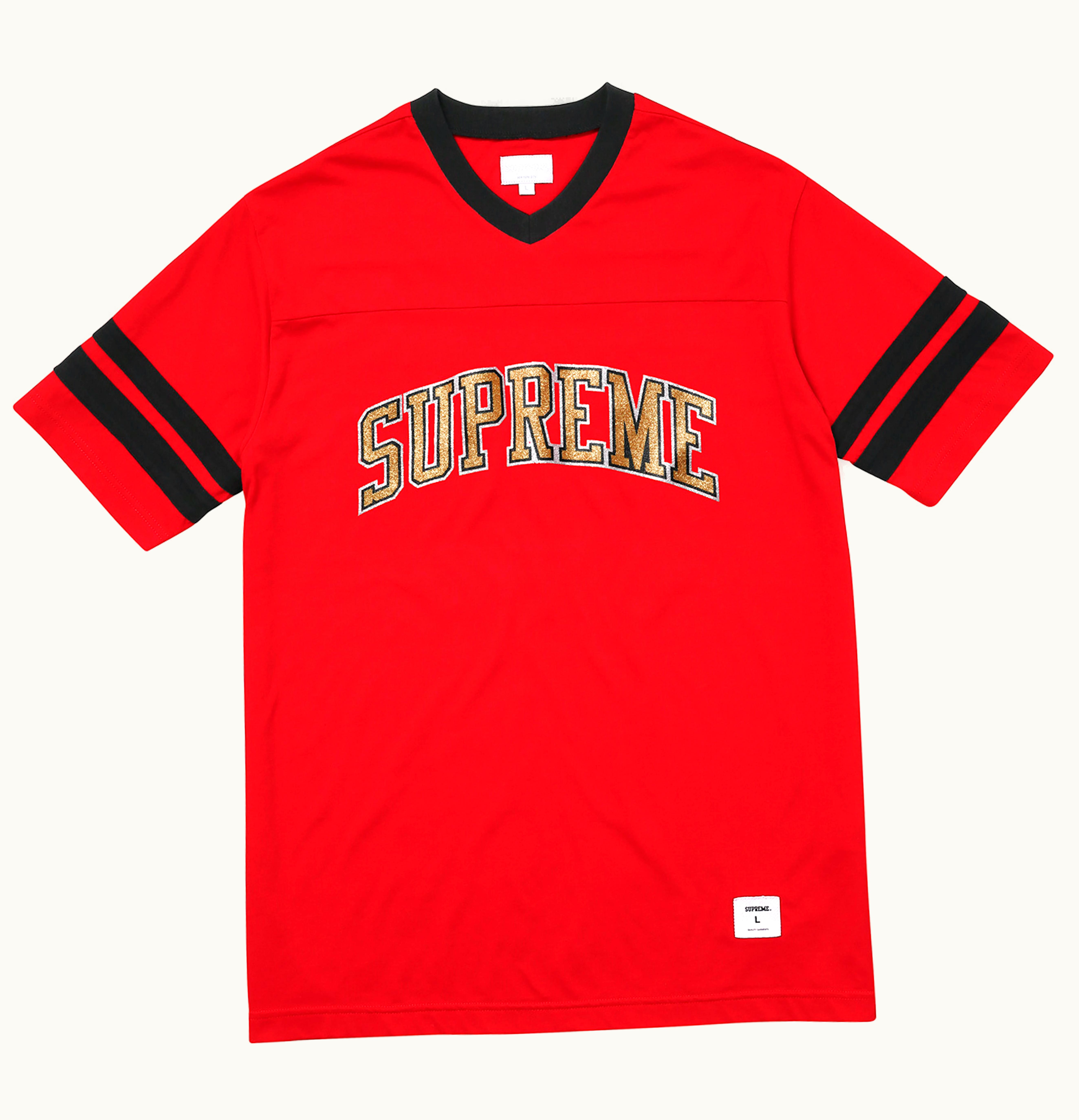 Supreme Supreme Glitter Arc Football Top Red