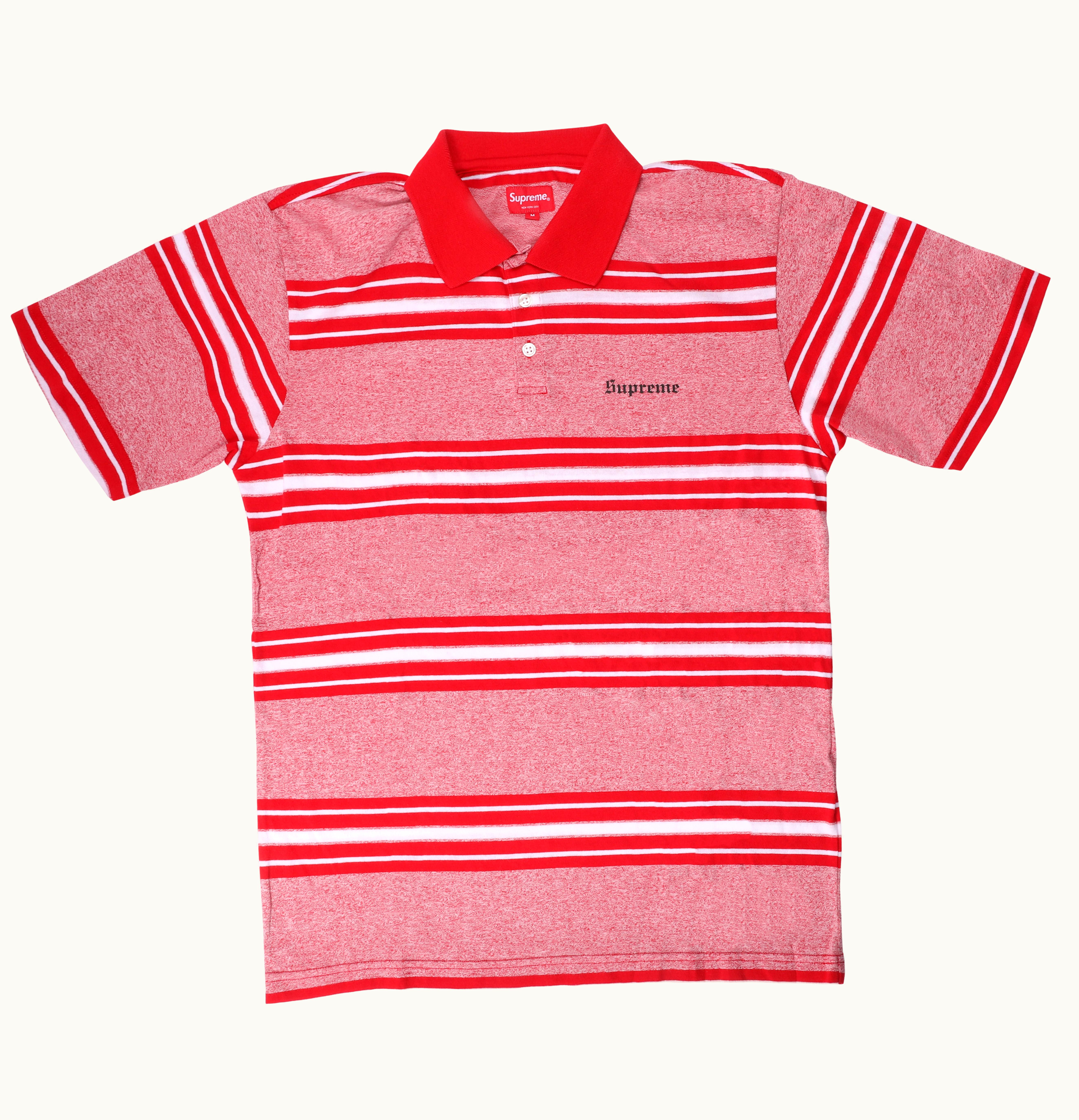 Supreme Supreme Heather Stripe Polo Red